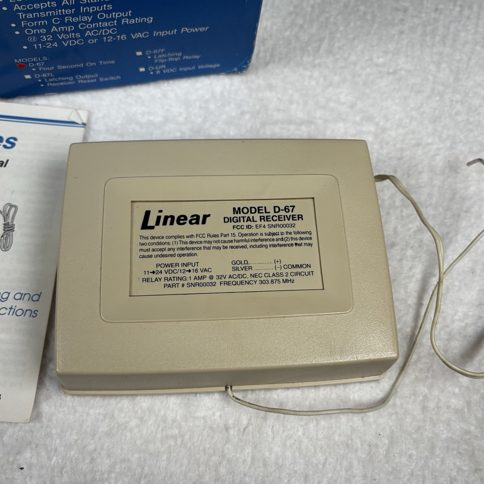 Linear D-67 Wireless Single Channel Digital Receiver Beige