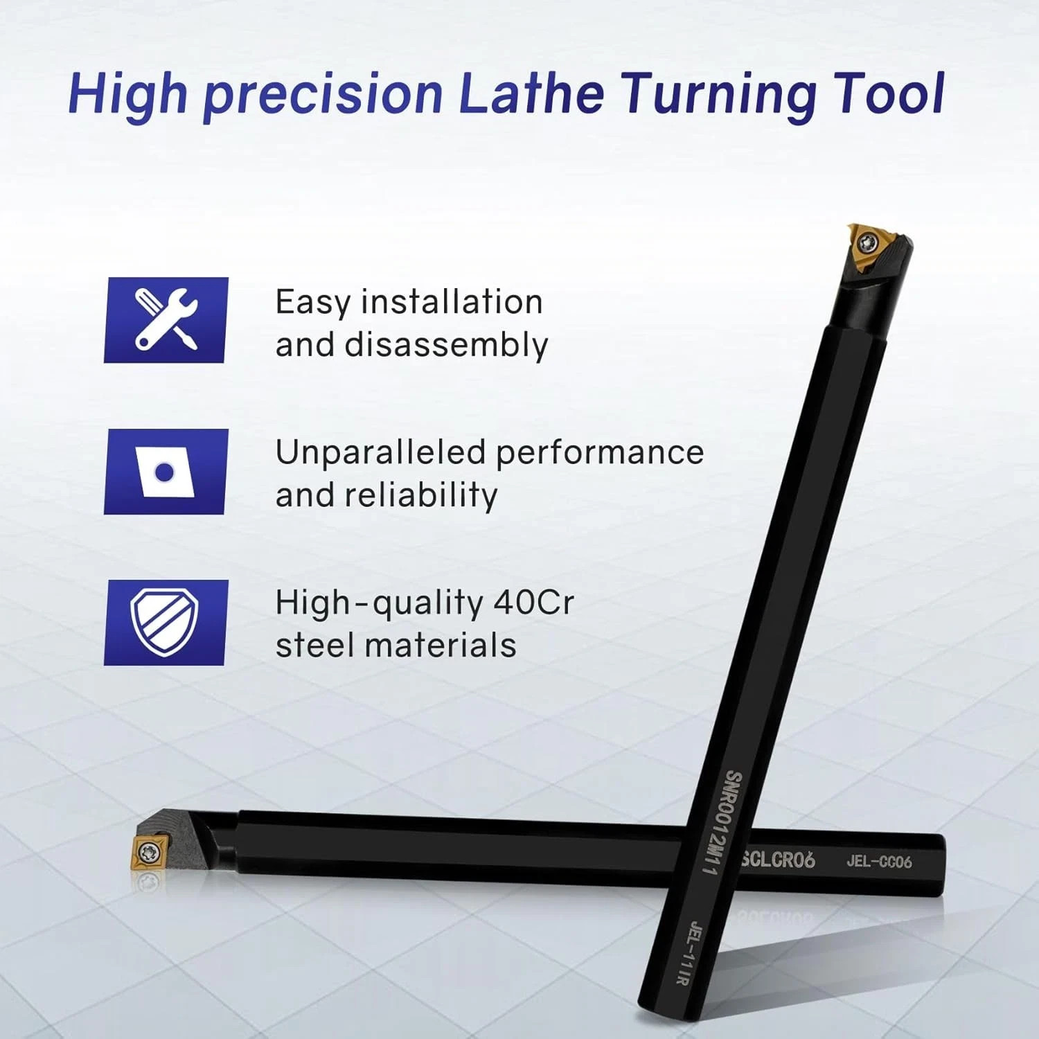 Indexable Lathe Turning Tool 21Pcs Kit 1/2» 12mm Shank 7 Pcs Metal Lathe Tool H