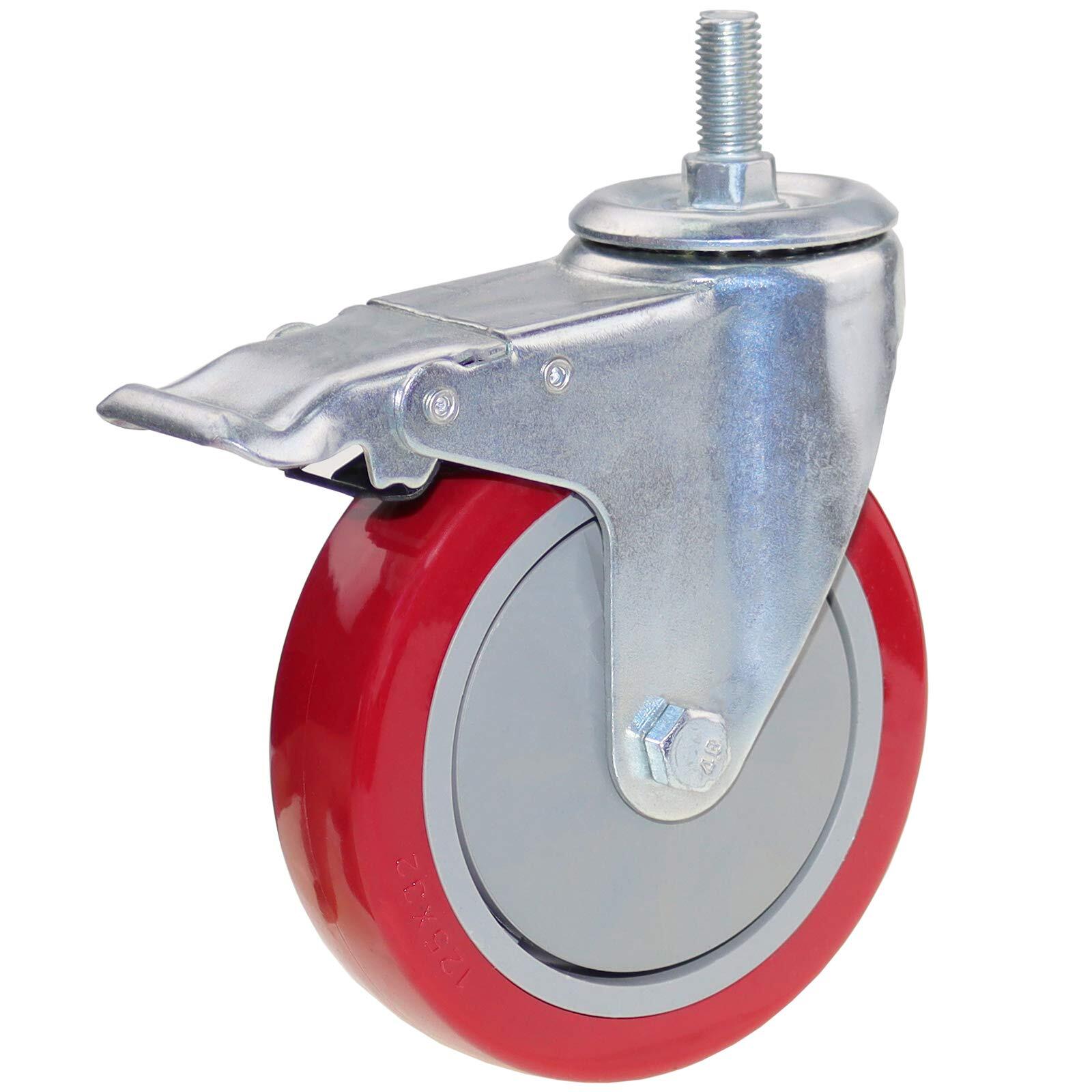 5 Inch Heavy Duty Stem Casters 360 Degree Swivel Thread Wheels With Metric Size