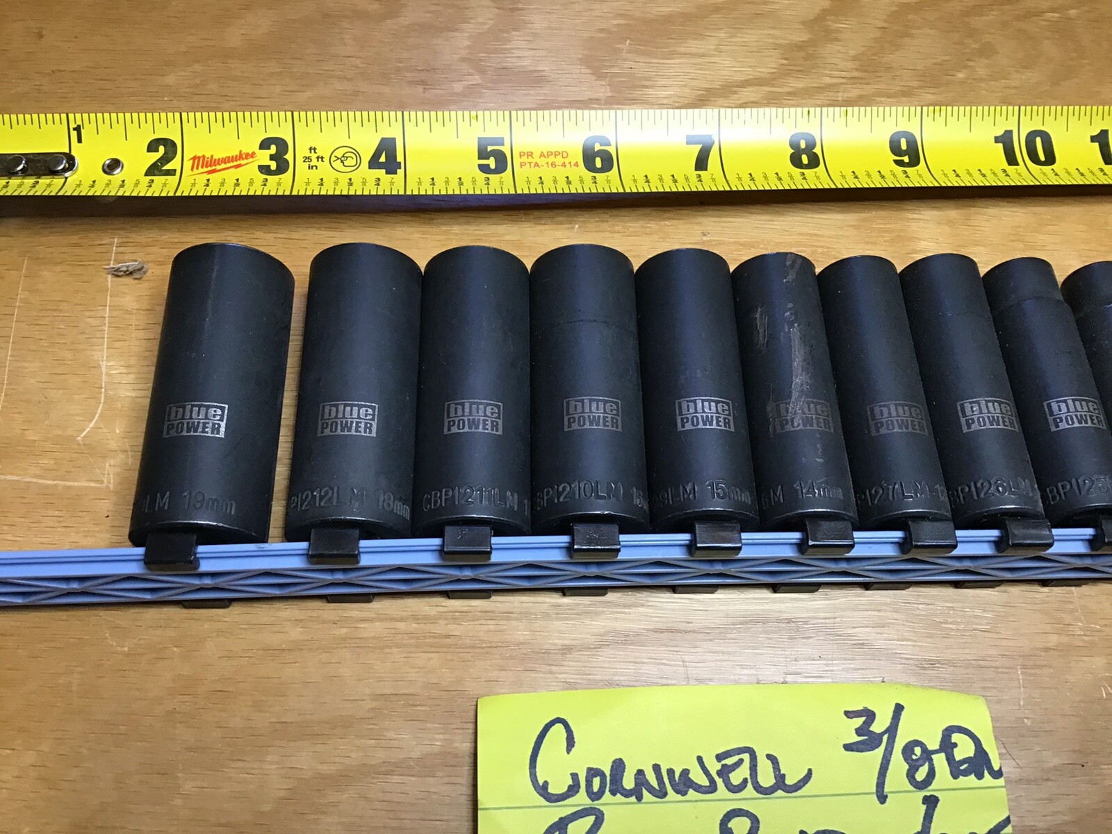 Cornwell Tools 3/8 Dr 6 Pt Metric Deep Impact Set 13 pcs Sizes 7-19 mm No Rail