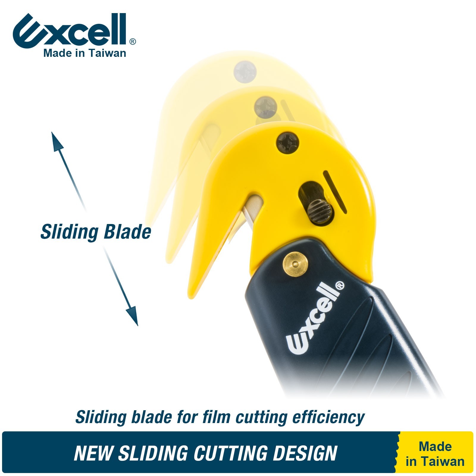 Excell Stretch Film Cutter Box Opener with Safety Blade for Shrink Wrap