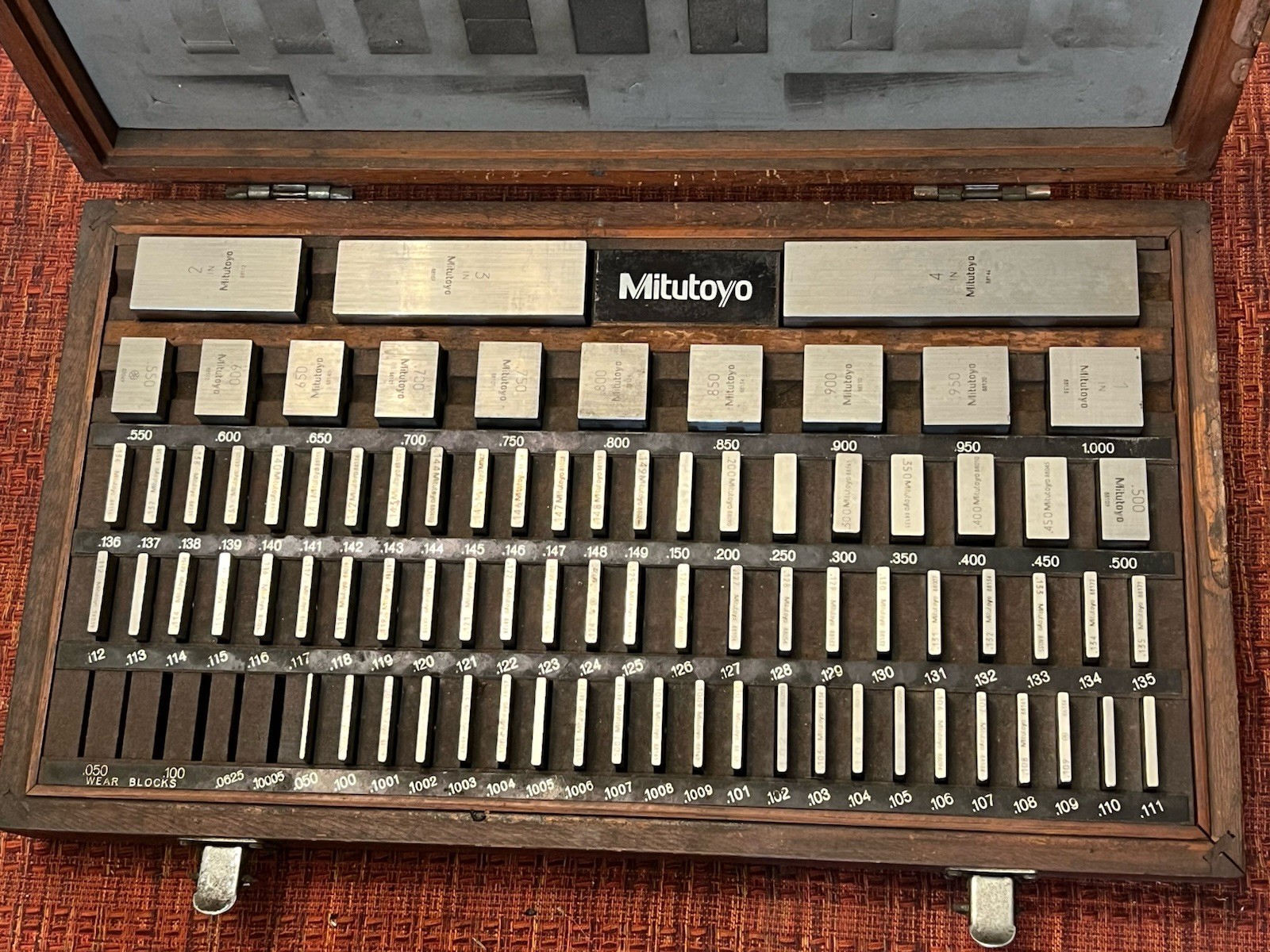 Mitutoyo 516-402 81pc Square Gage Block Set Wood Case Complete Free Ship