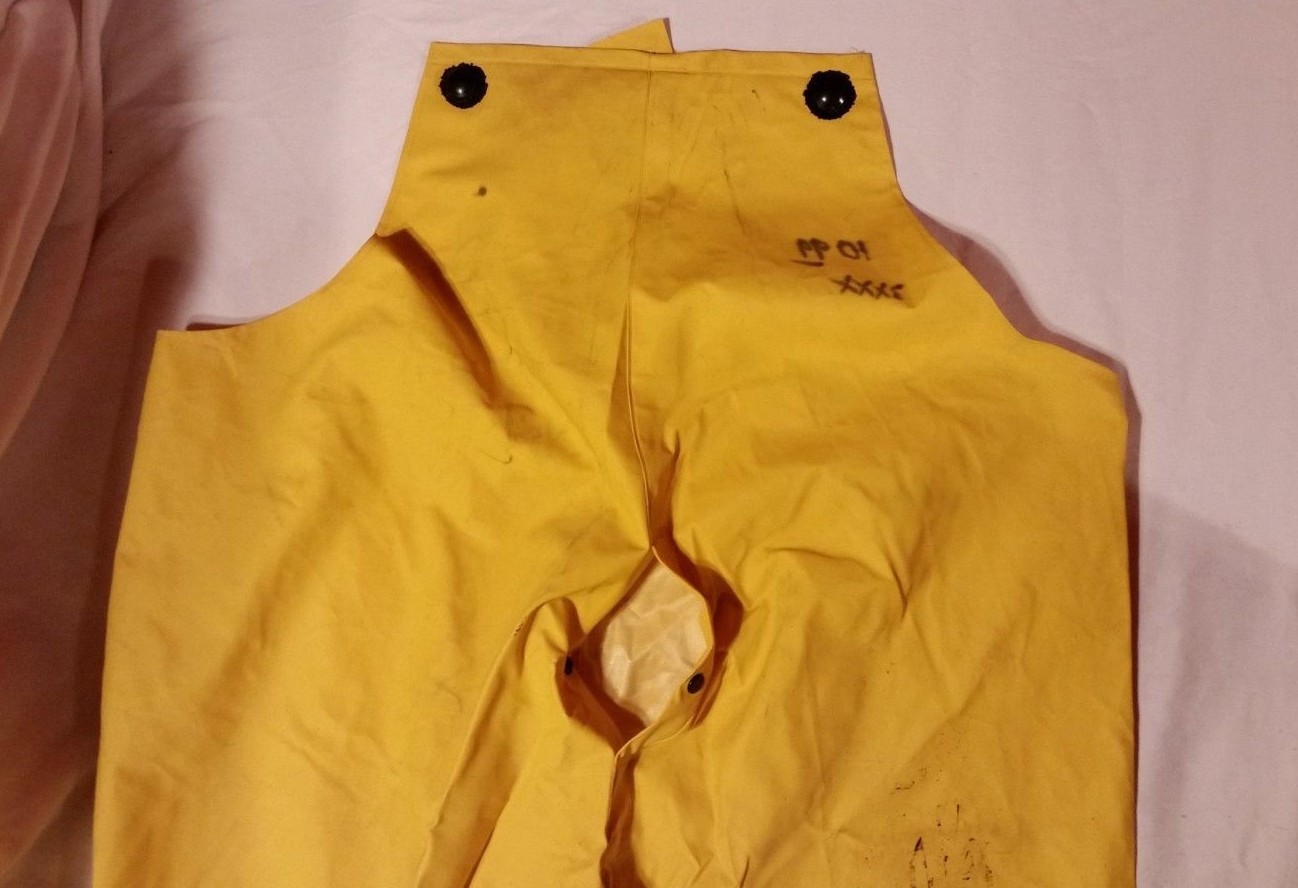 DARK YELLOW 3XLARGE 43X30.5 WET RAIN SUIT PANTS BOTTOMS SUSPENDERS BIB OVERALLS