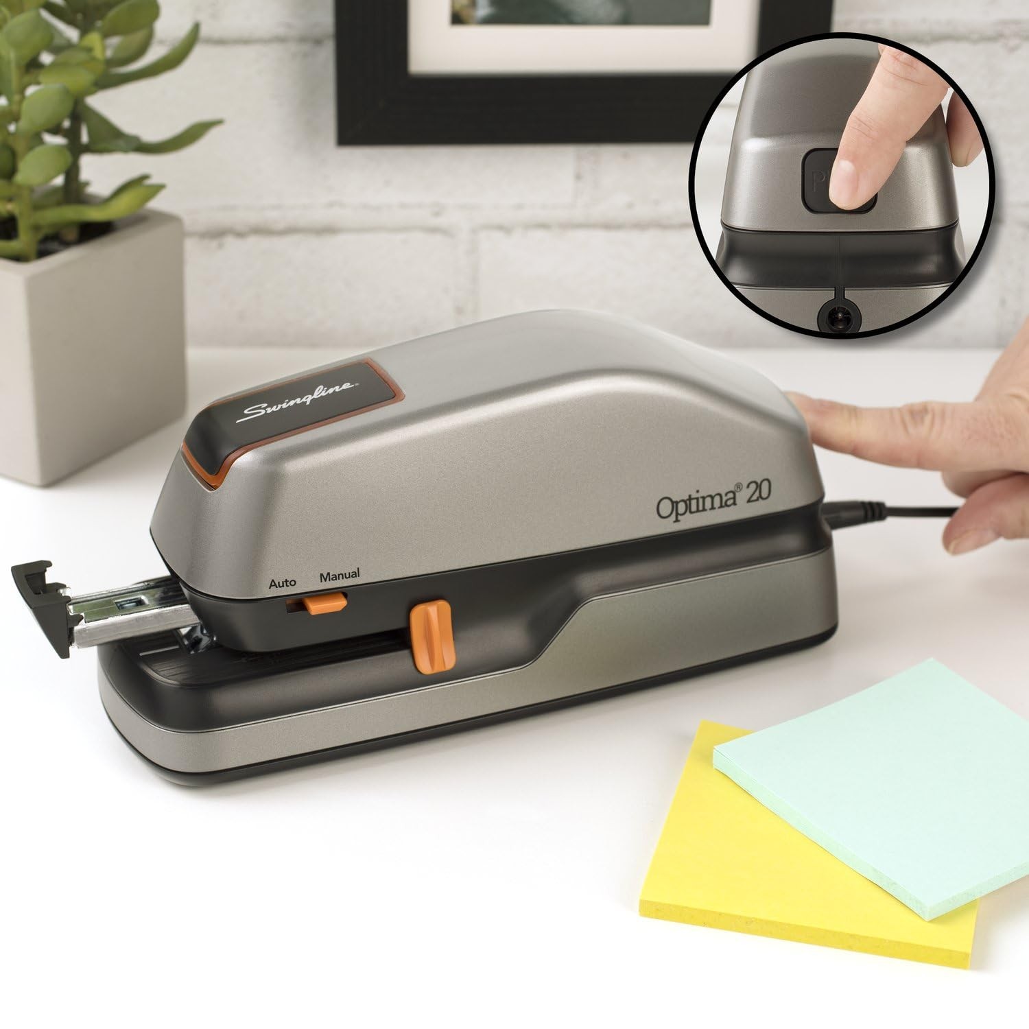 Swingline Electric Stapler 20 Sheet Capacity Optima 20 Jam Auto Or Manual Plug