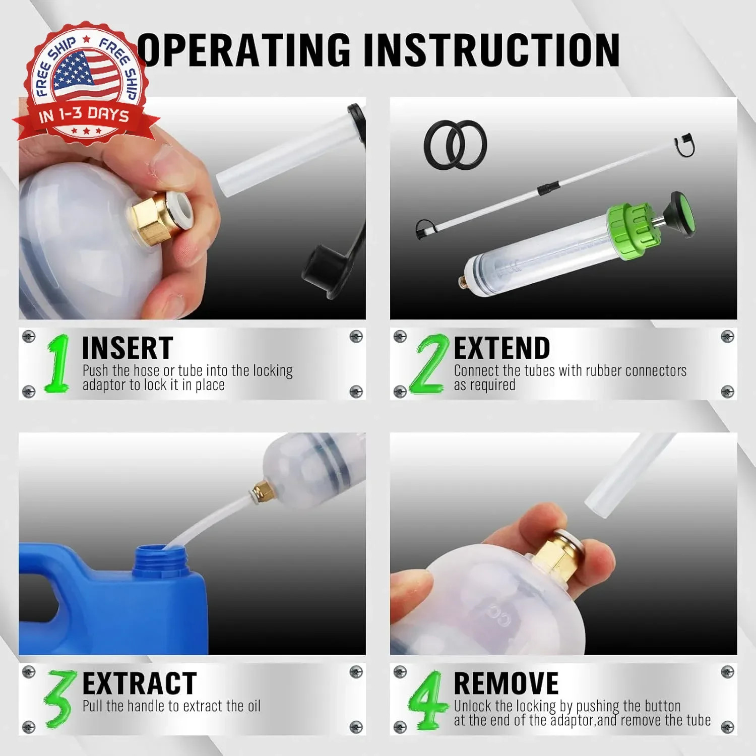 SWANLAKE 200cc Fluid Extractor, Extraction&Fill Pump,Fluid Syringe Pump Manual S