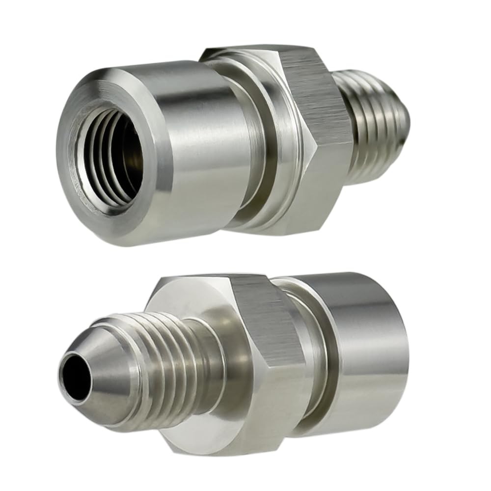 2 PCS 4AN Male To 3/824 Inverted Flare Female Adapter 1/4 Inch Brake Line