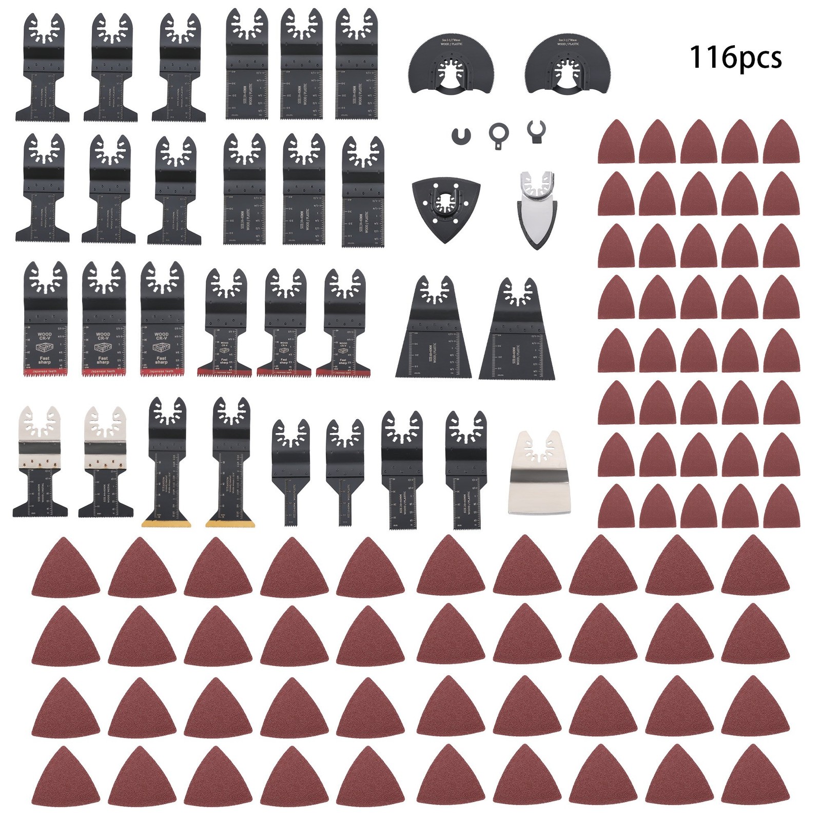 Cutting and Sandpaper 116 Pieces Oscillating Saw Blades Multitool Blades Kit