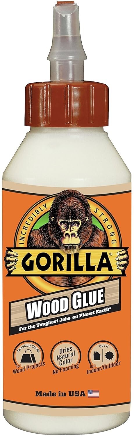 Gorilla Glue Natural Color Wood Glue, 8 Ounce Bottle