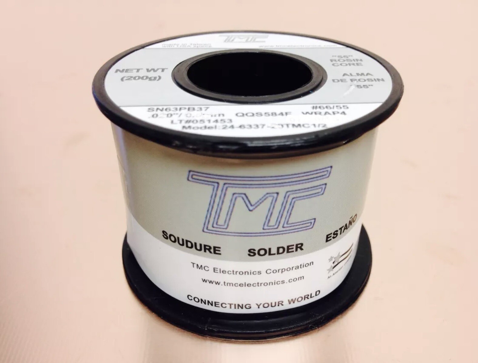 ROHS SOLDER SN63PB37 .031″ 0.8mm Solder Wire .44LB 24-6337-31TMC MADE IN TAIWAN