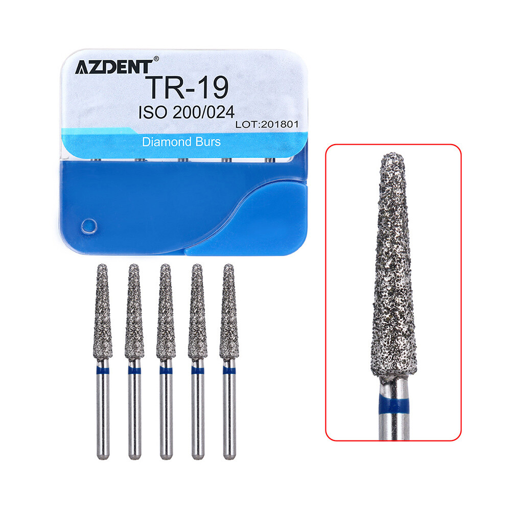 100Pcs Dental Diamond Burs for High Speed Handpiece Medium Friction Grip 20Types