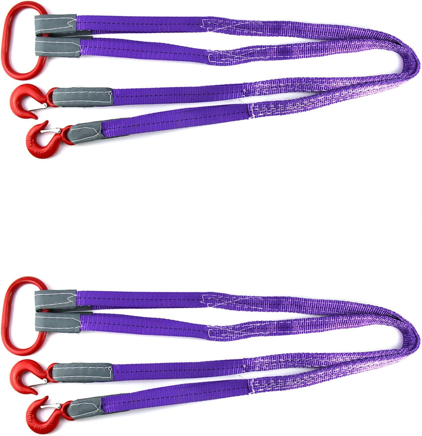 Lifting Slings Straps with Hooks – 5 Feet, 4409 Pounds Capacity, 2 Pack Polyeste