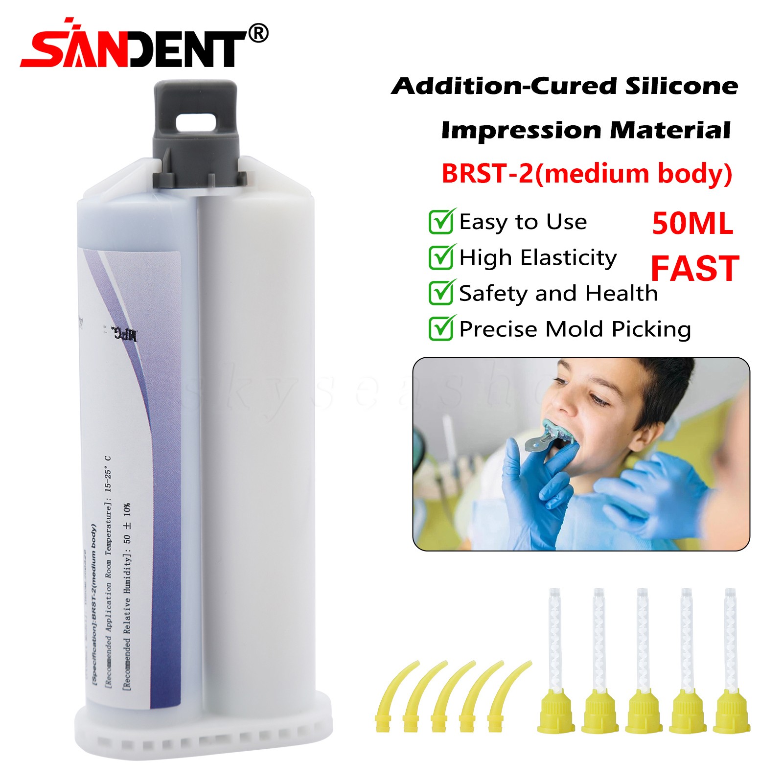 16x Medium Body Fast Set Dental Vinyl Polysiloxane Impression Material VPS PVS