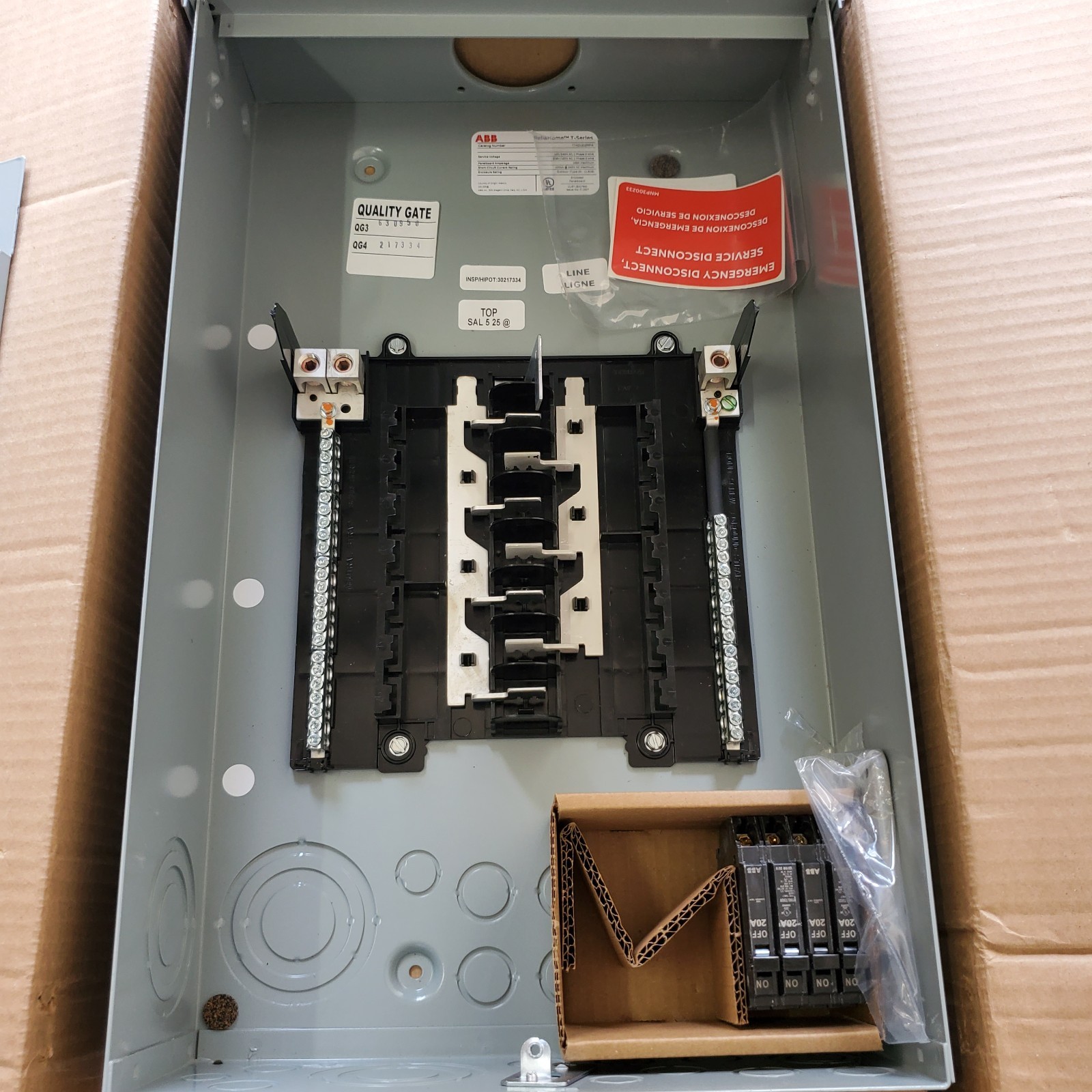 ABB 125 Amp 12 Space 24 Circuit Outdoor Main Breaker Panel Kit TMQ1212RPA
