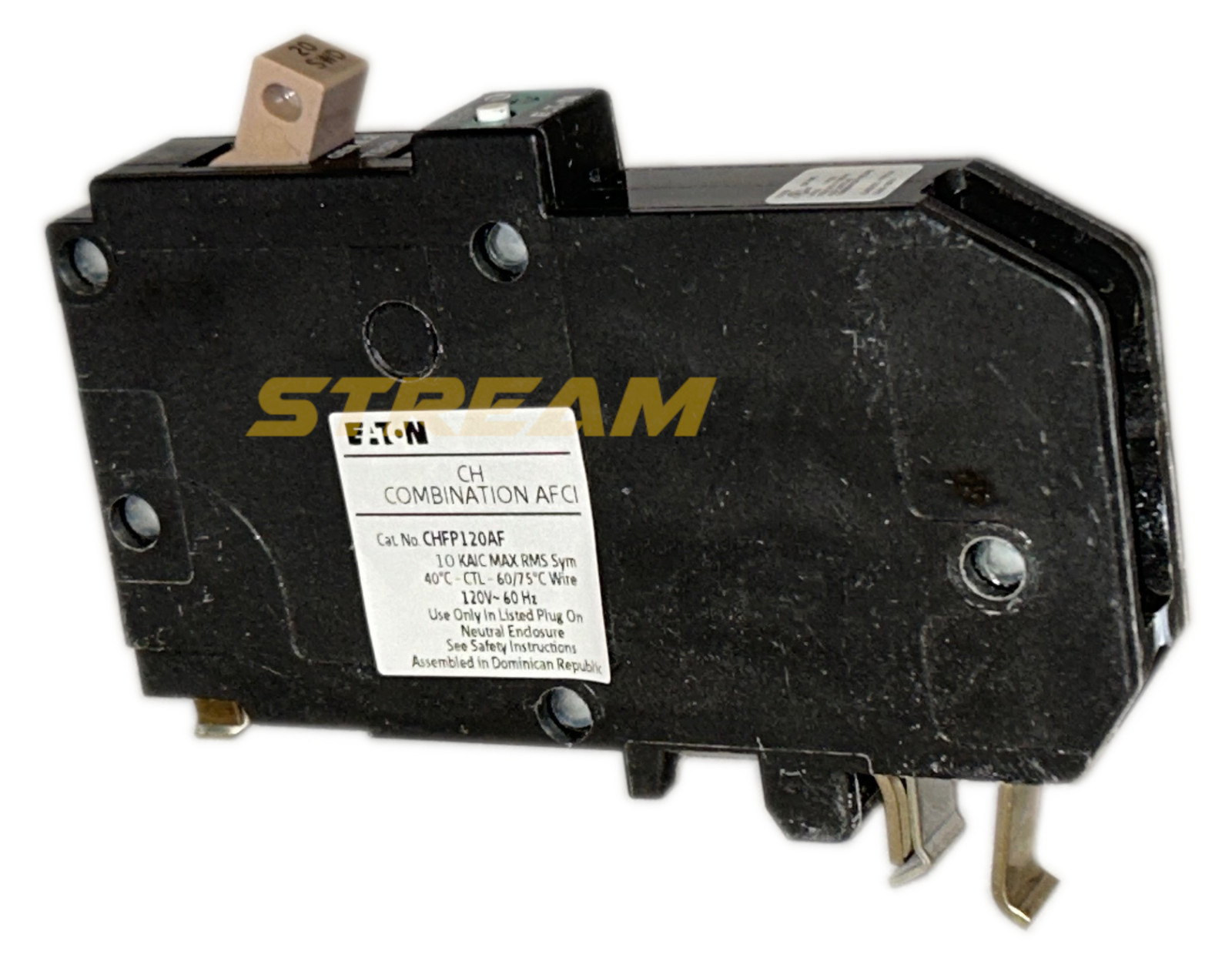 Eaton CHFP120AF Circuit Breaker, AFCI, 20 A, 120Vac, Plug-On Neutral, Box of 20