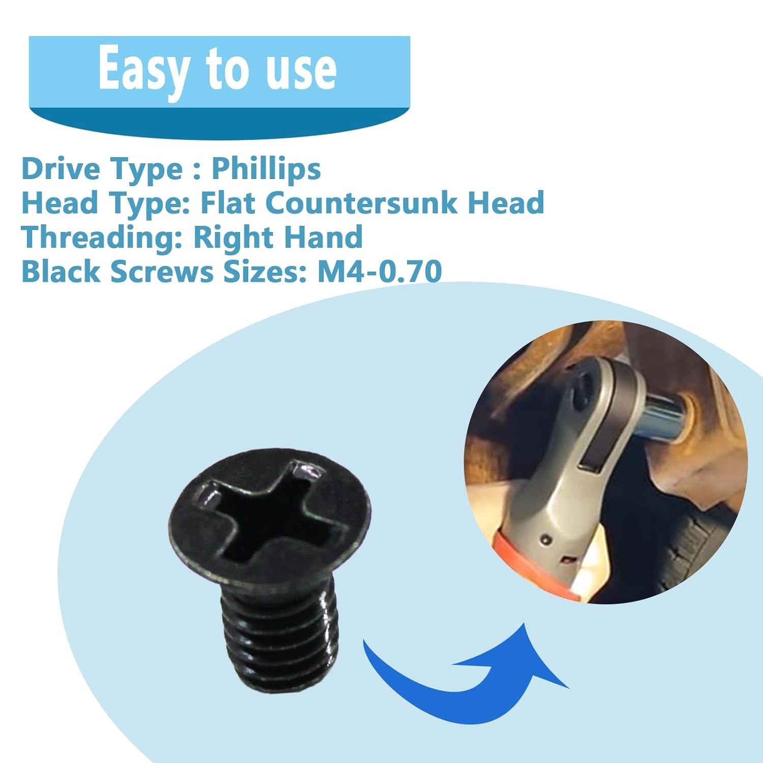 High-Strength M4 x 6mm Flat Head Screws – Compatible with Milwaukee Tools