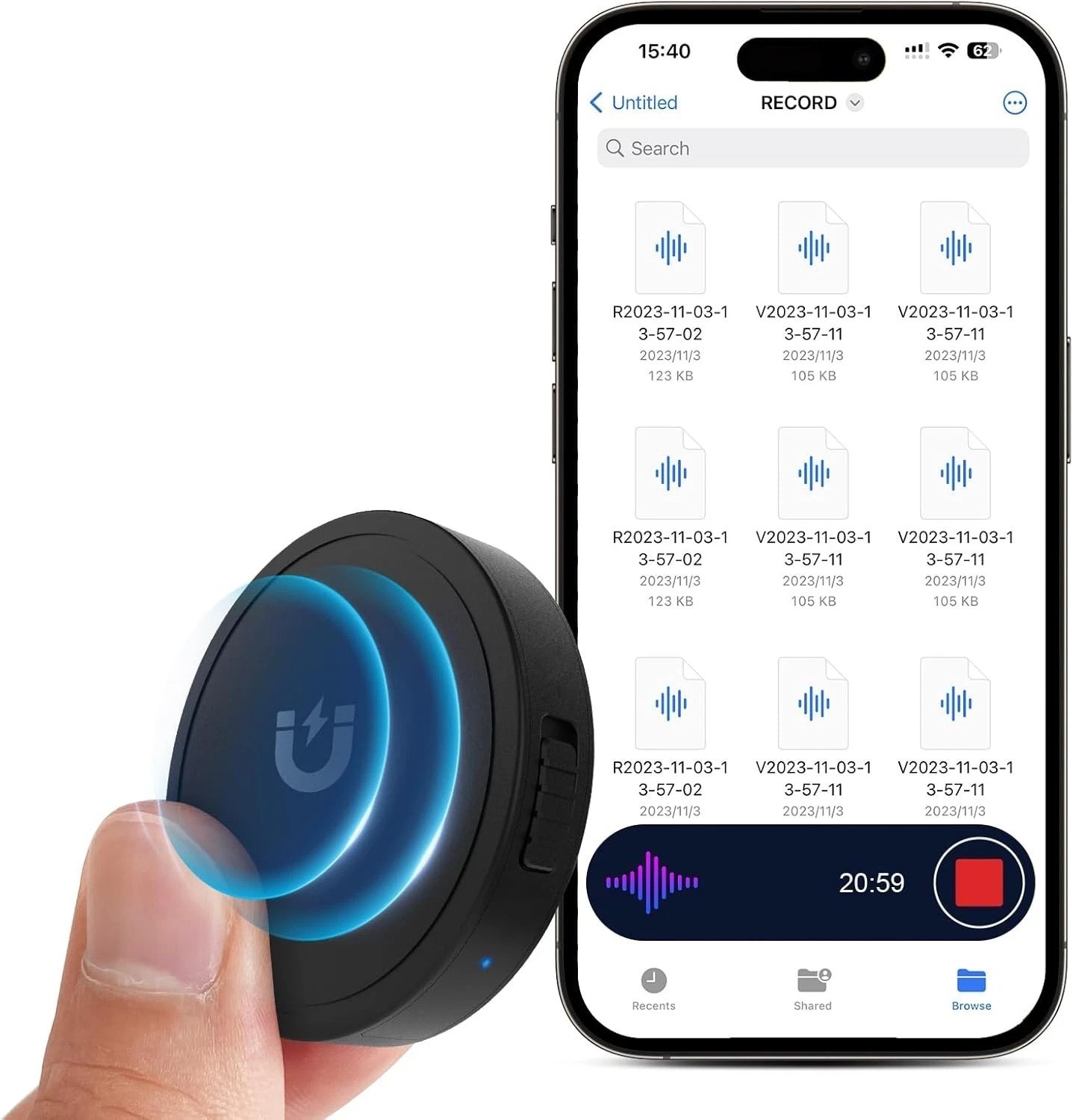 Ultimate Portable Recorder – 132G, 9800 Hours, One-Touch Recording & Accessories