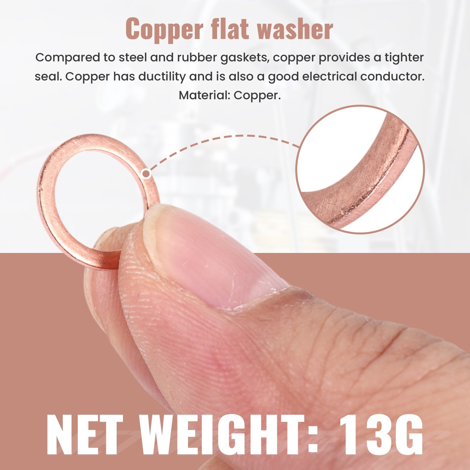 2X(20pcs 10mm x 14mm x 1mm Copper Washer Seal Spacer Seal9465