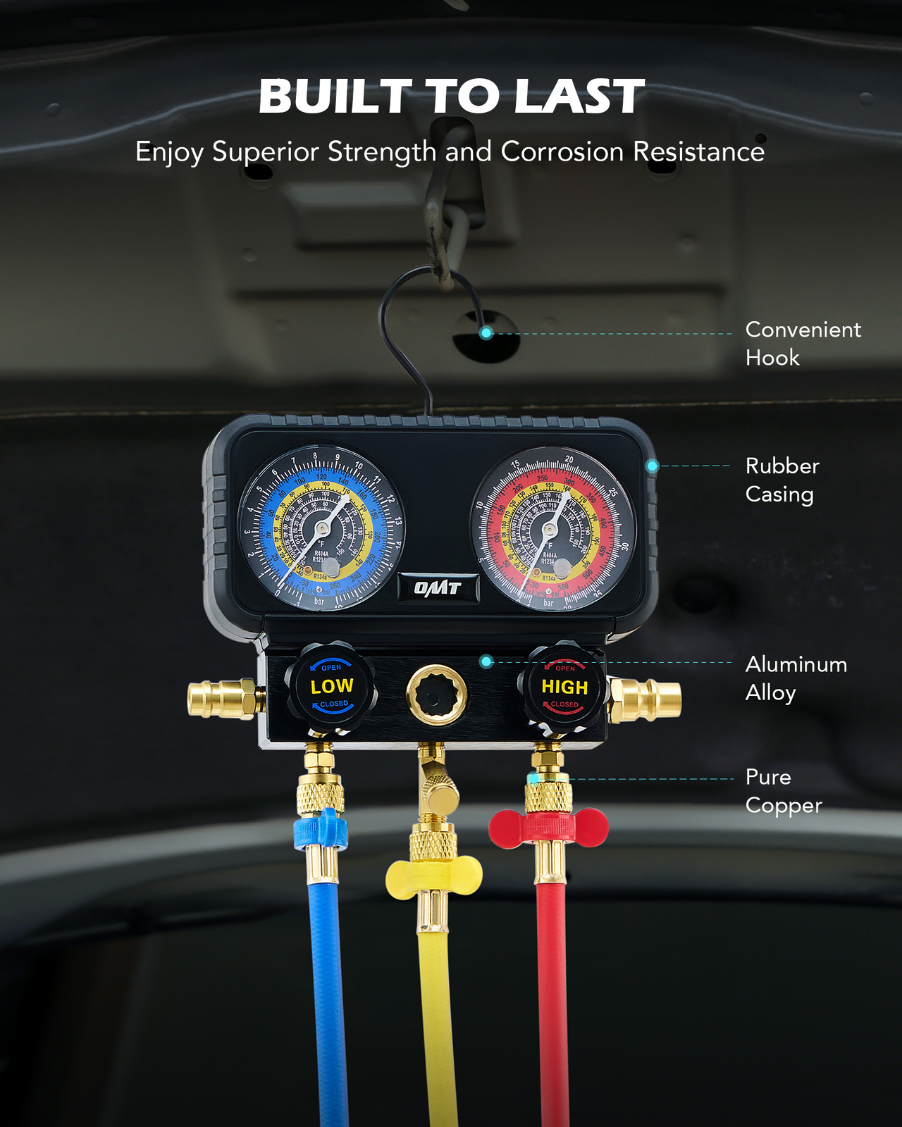 3 Way Air Conditioner Diagnostic Manifold Gauge Set For R1234yf Freon Charging