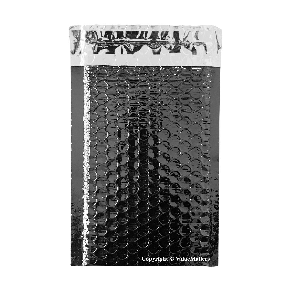 100 #000 Glamor Metallic Black Poly Bubble Mailers Envelopes 4×8 Bags 4.5″ Wide