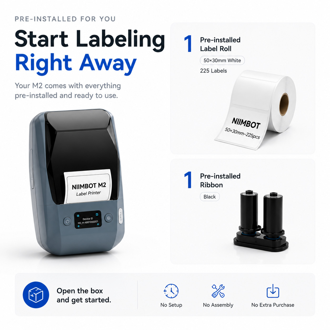 NIIMBOT M2 Label Printer Kit for Lab Vials Cryogenic Labeling No Smudge Bundle