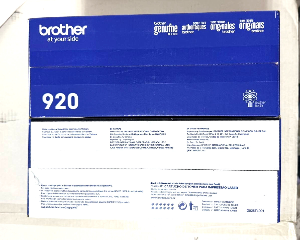 Lot of 2 Brother TN920 Black Toner Cartridge