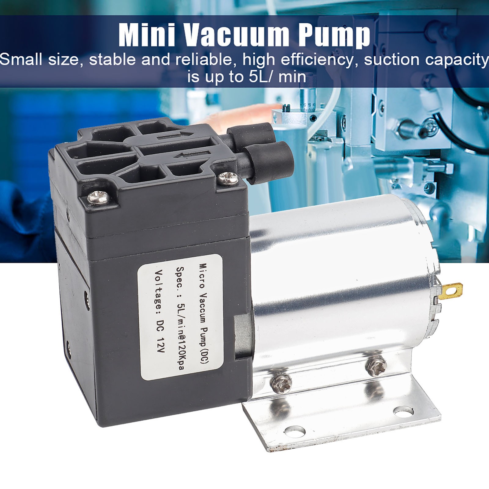 DC 12V 5L/min 120kpa Mini Vacuum Pump Negative Pressure Suction Pumping With