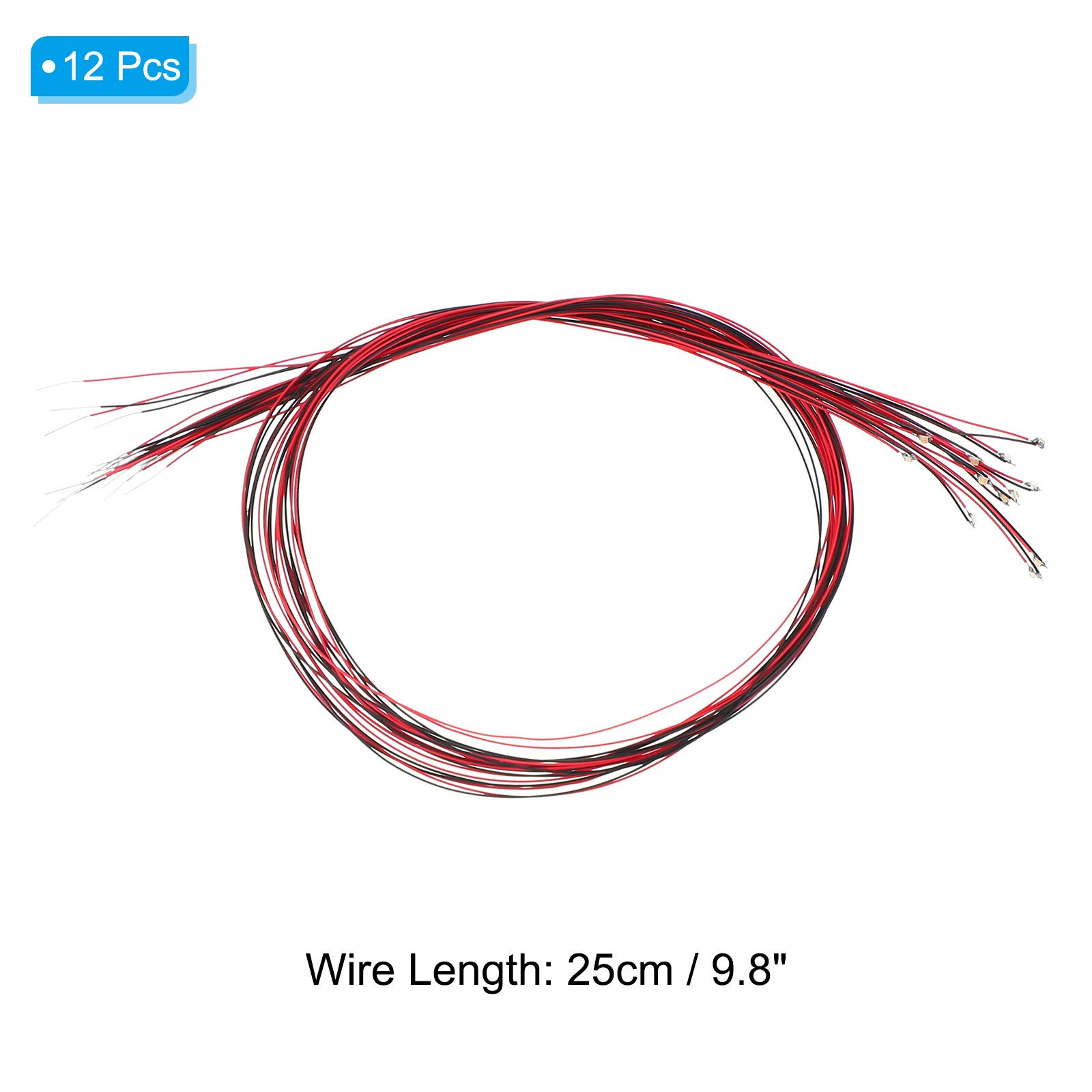 12 Pack 0402 Pre-Wired Micro LED 2.8-3.3V Emitting Diodes Warm White