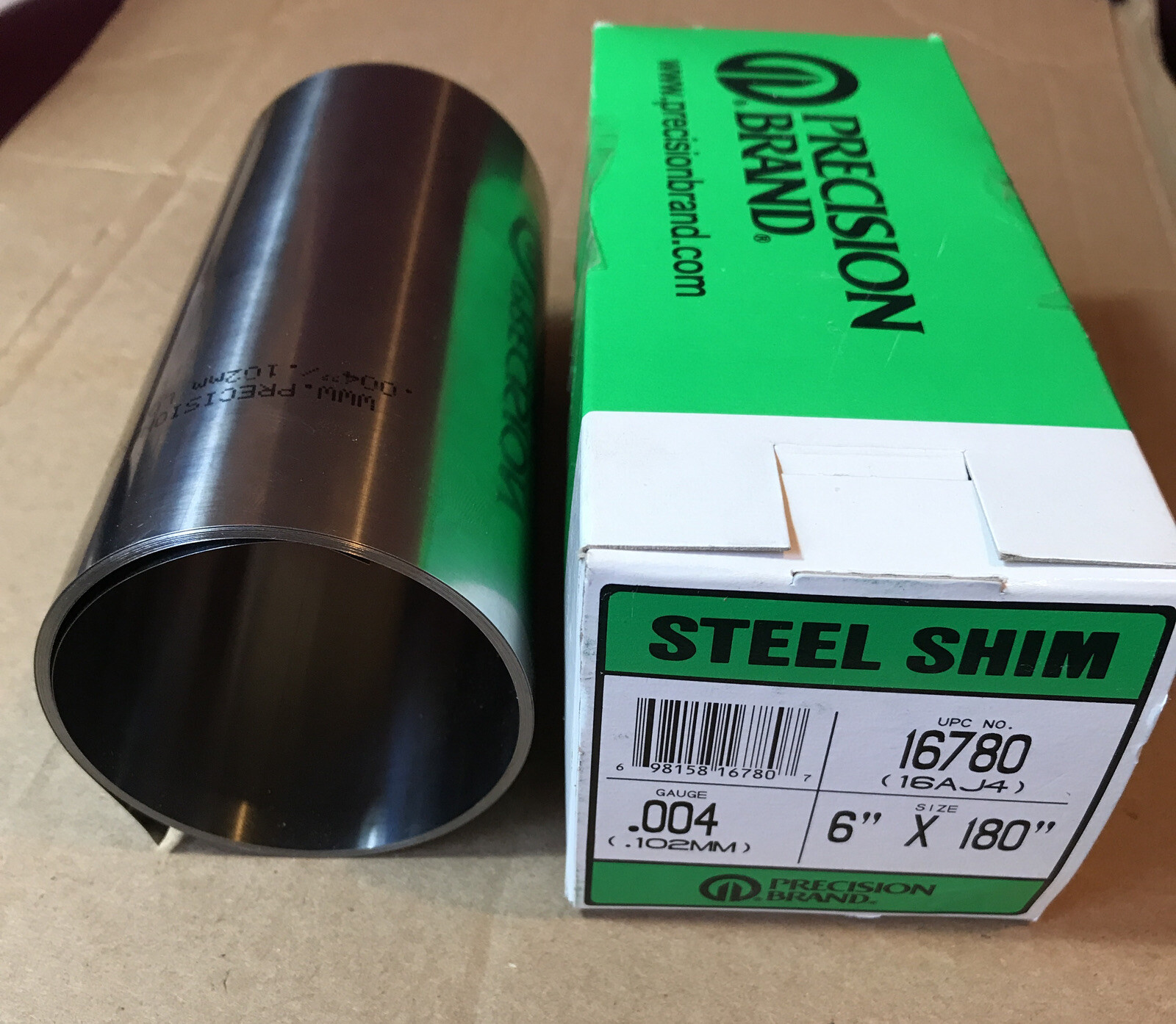 PRECISION BRAND 16780 Steel Shim Stock Roll Cold Low Carbon 0.004″ 0.102mm 6″