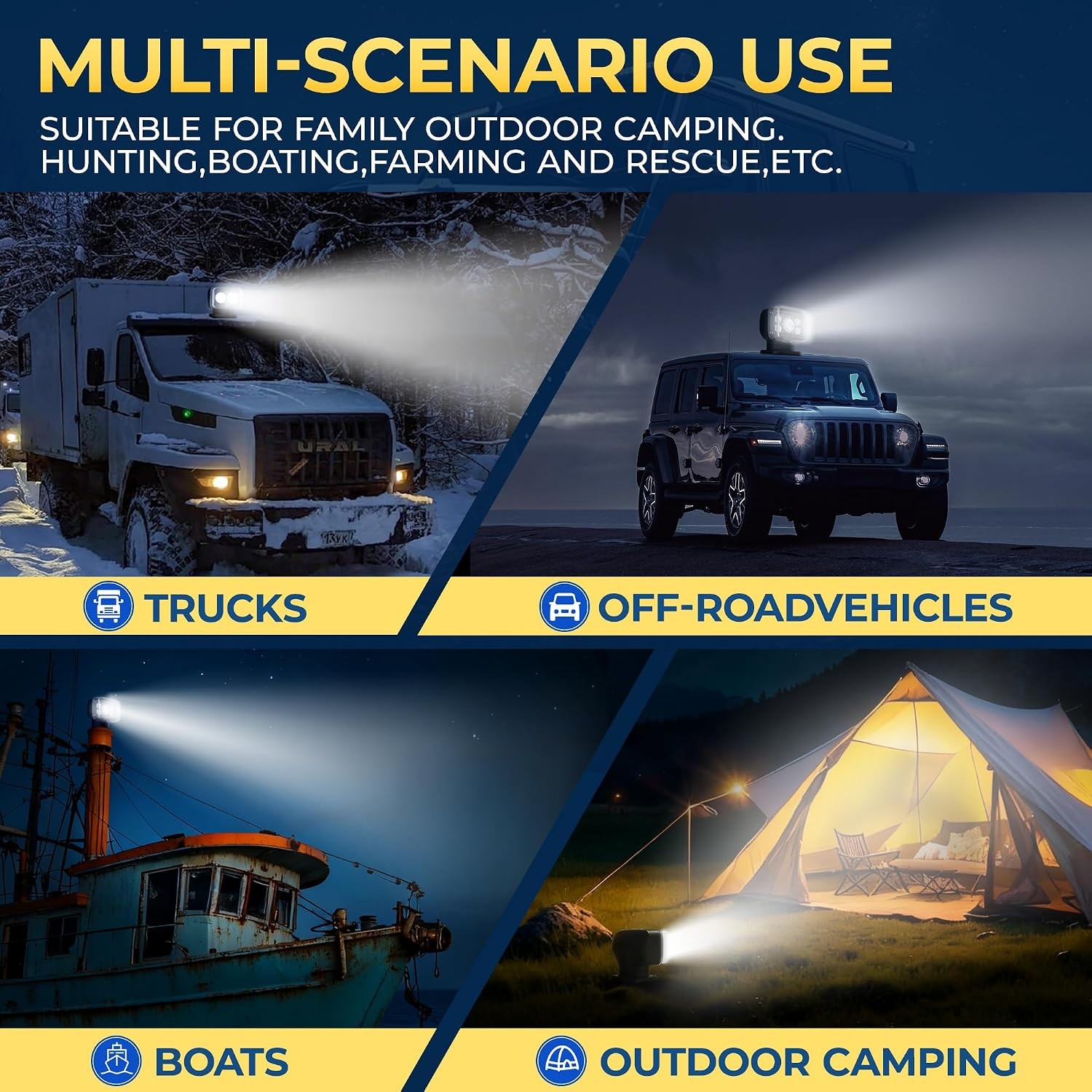 Remote Spotlight for Truck Magnetic and IP68 Waterproof Marine Search Lights Aut
