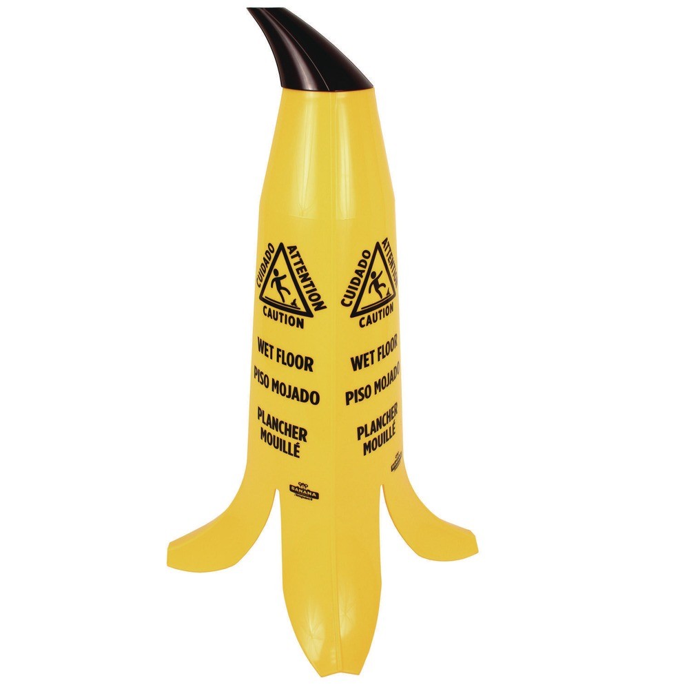 Impact B1001 11 x 11.15 x 23.25 Banana Wet Floor Cones – Yellow/Brown/Black New