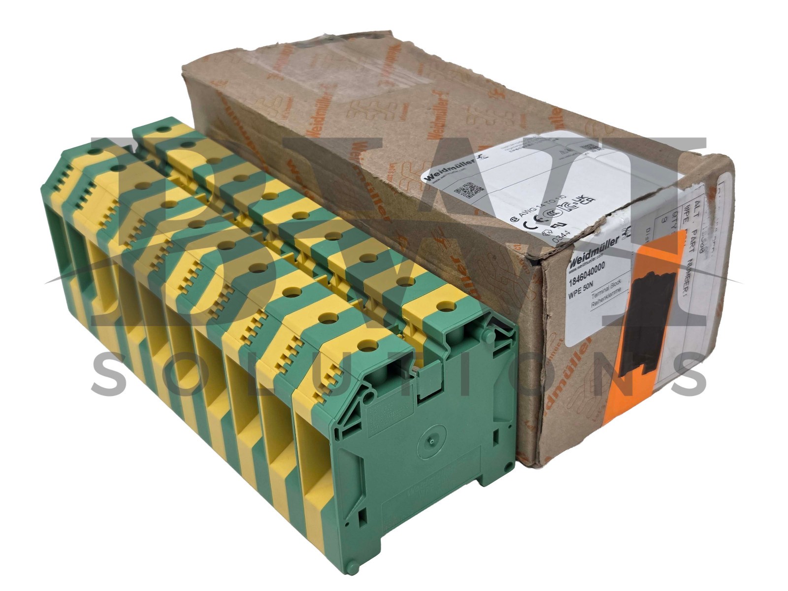 NEW Weidmuller 1846040000 Terminal Block AWG 14-1/0 WPE 50N Box of 10