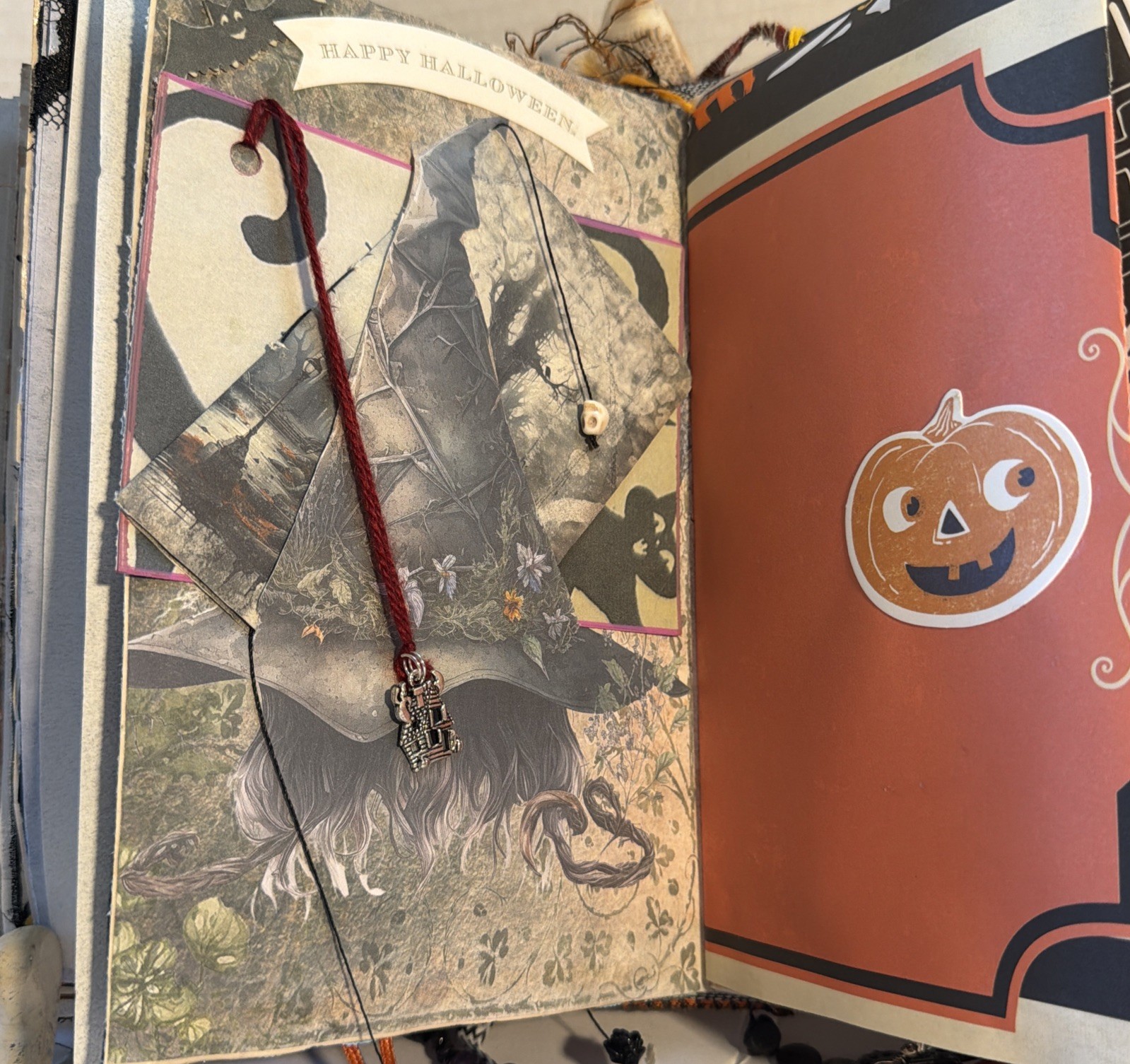 Junk Journal Halloween Spellbound Scary Tales Handmade Memory Note Book 74 Pages
