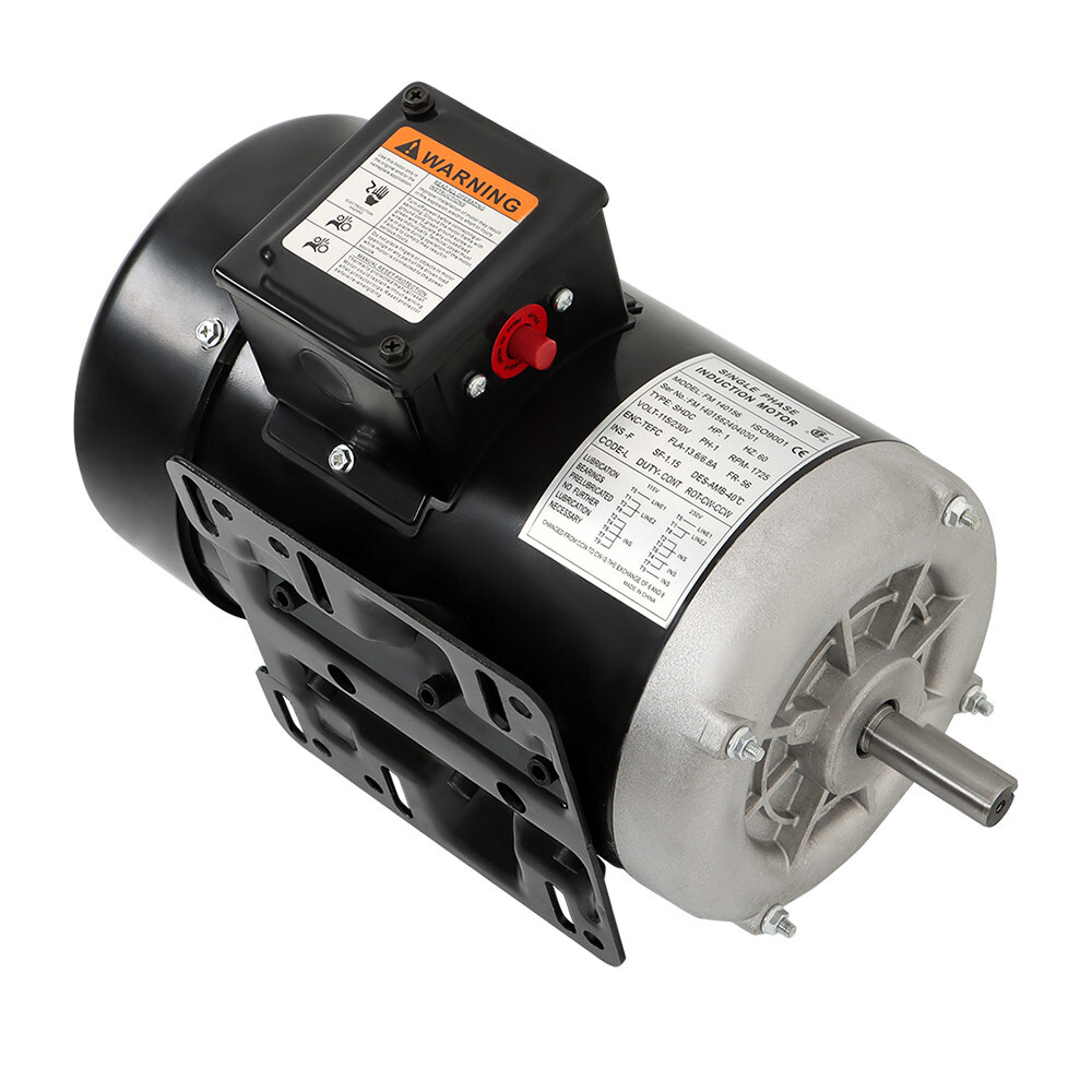 Farm Duty Single Phase Motor 1 HP 1750RPM 115V/230V 56 Frame 13.6/6.8A CW/CCW