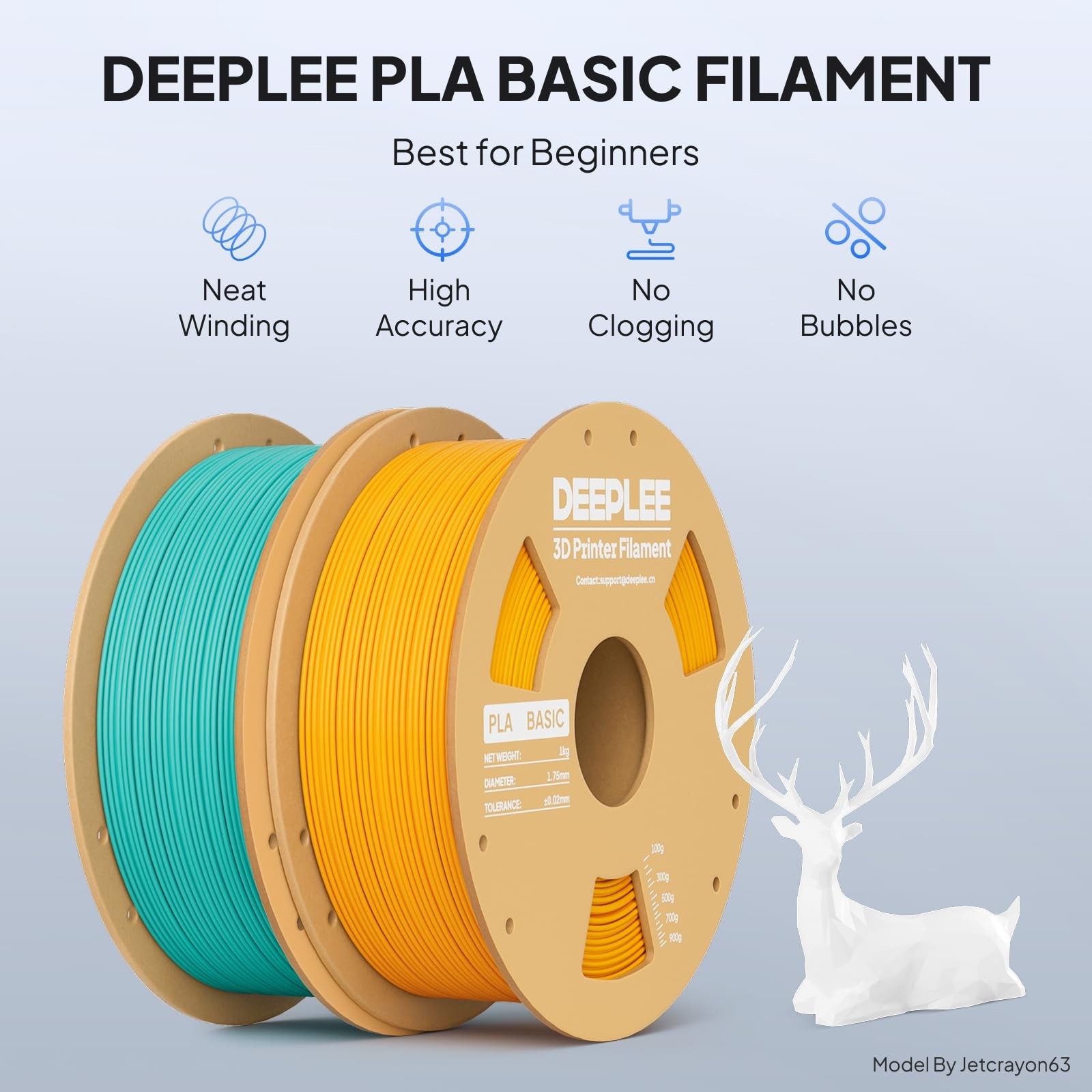 DEEPLEE PLA Basic 1.75mm 3D Printer 1.75 millimeters, 1kg*translucent