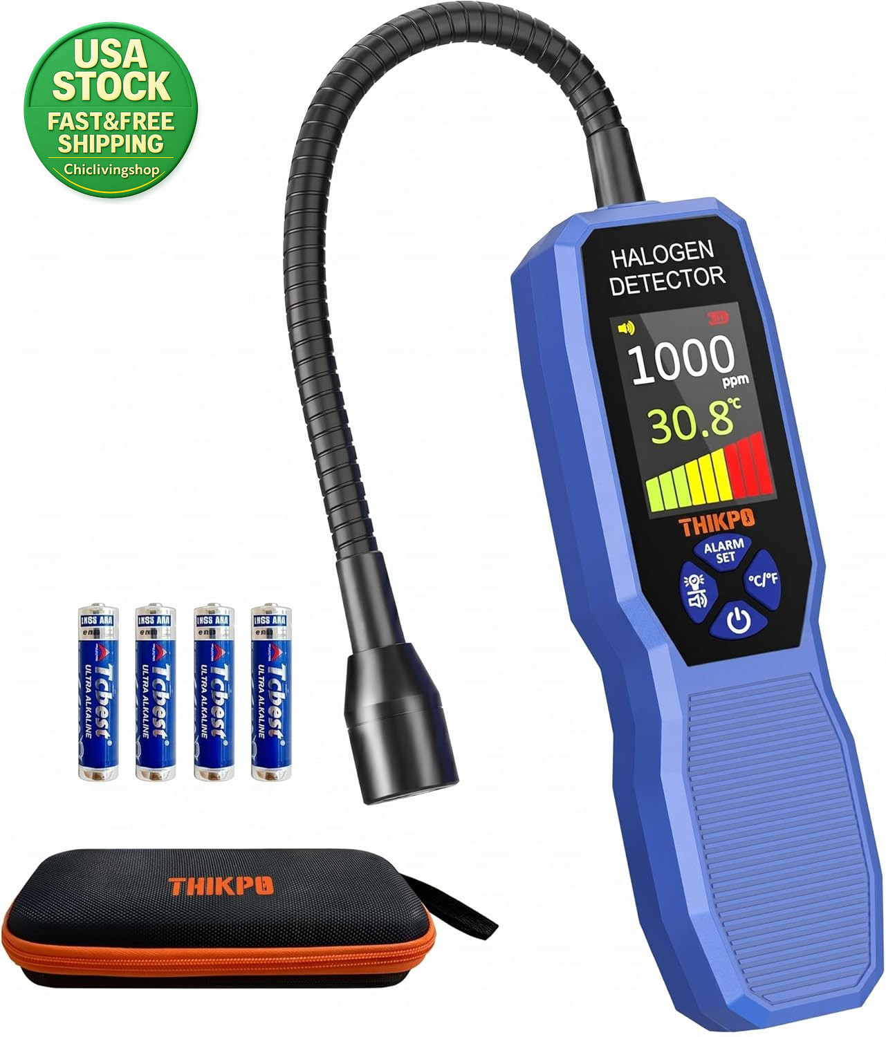 Automotive Refrigerant Leak Detector HVAC R134A R1234Yf AC Gas Sniffer Tool