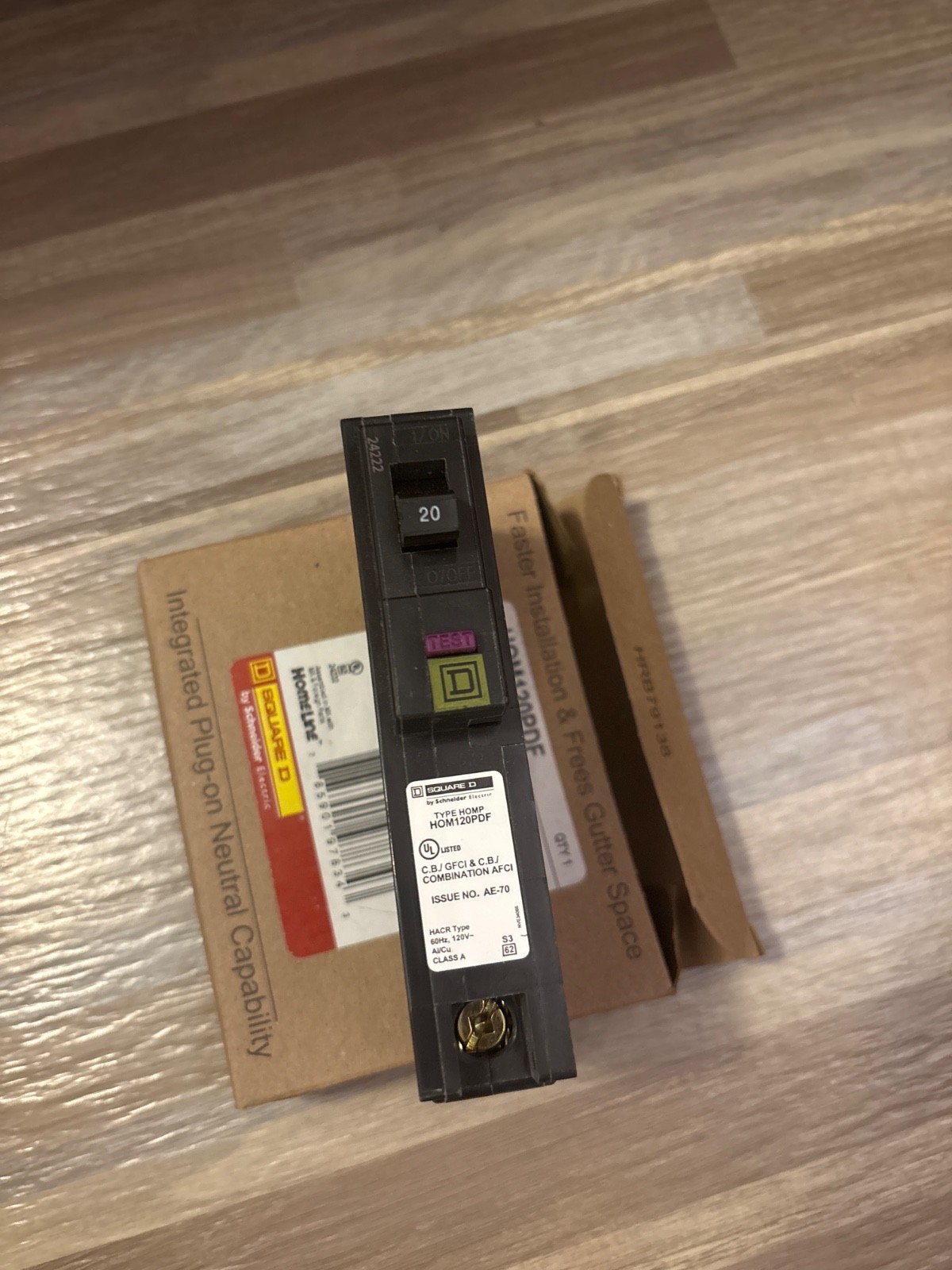 Square D HOM120PDF 120V 20A Single-Pole Circuit Breaker