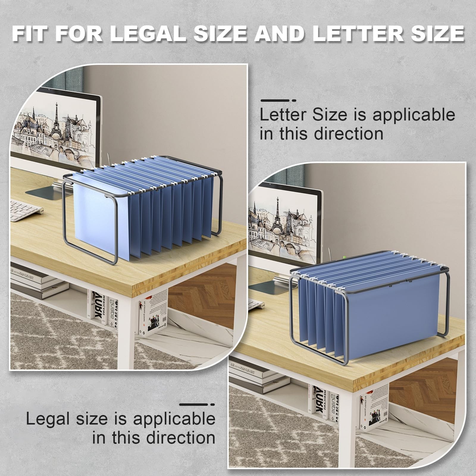 Legal/Letter Size Hanging File Folder Frame,Adjustable Length 16 to 25 inches…