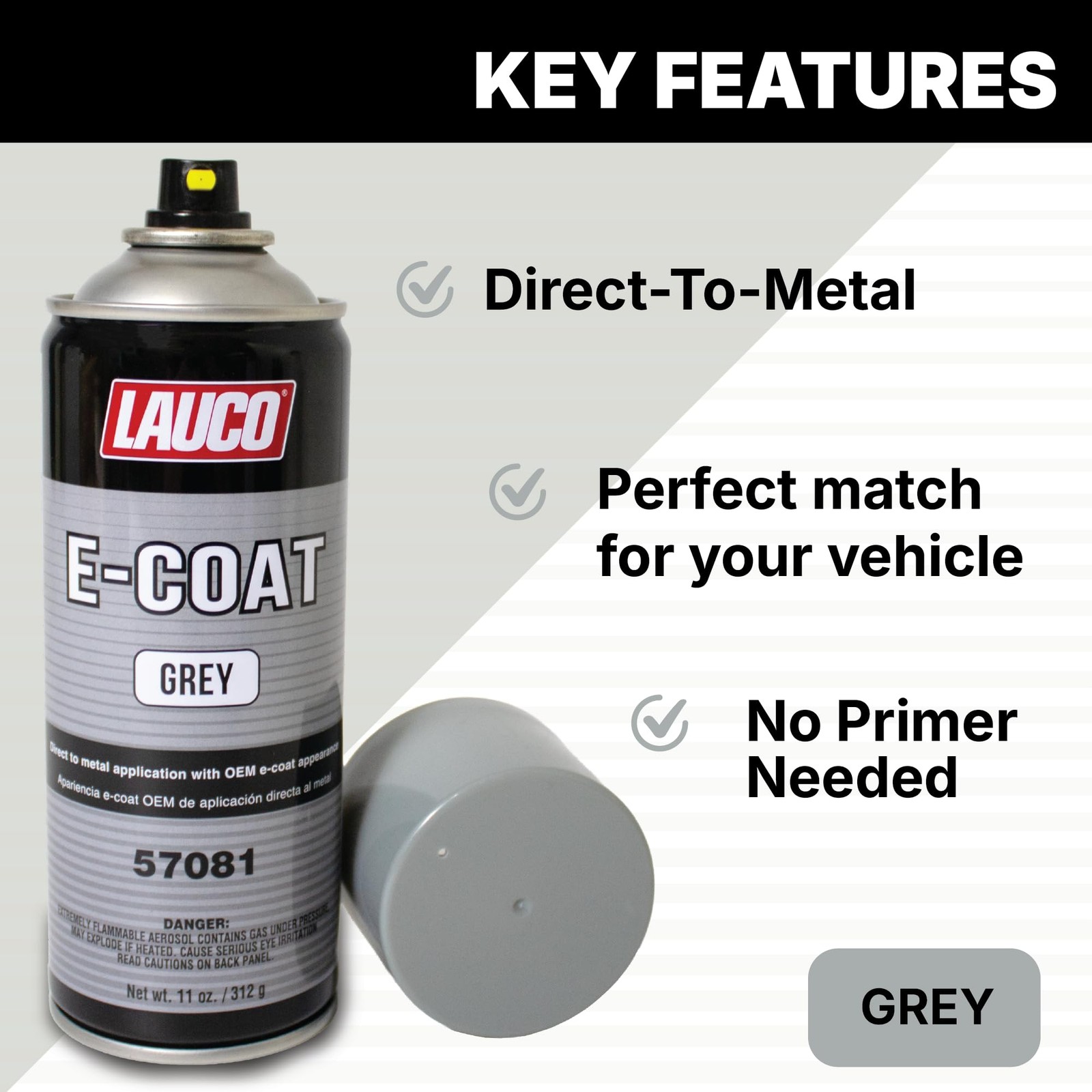 LAUCO E-Coat Gray 11 Oz Aerosol Spray Can – Direct-to-Metal Automotive Paint