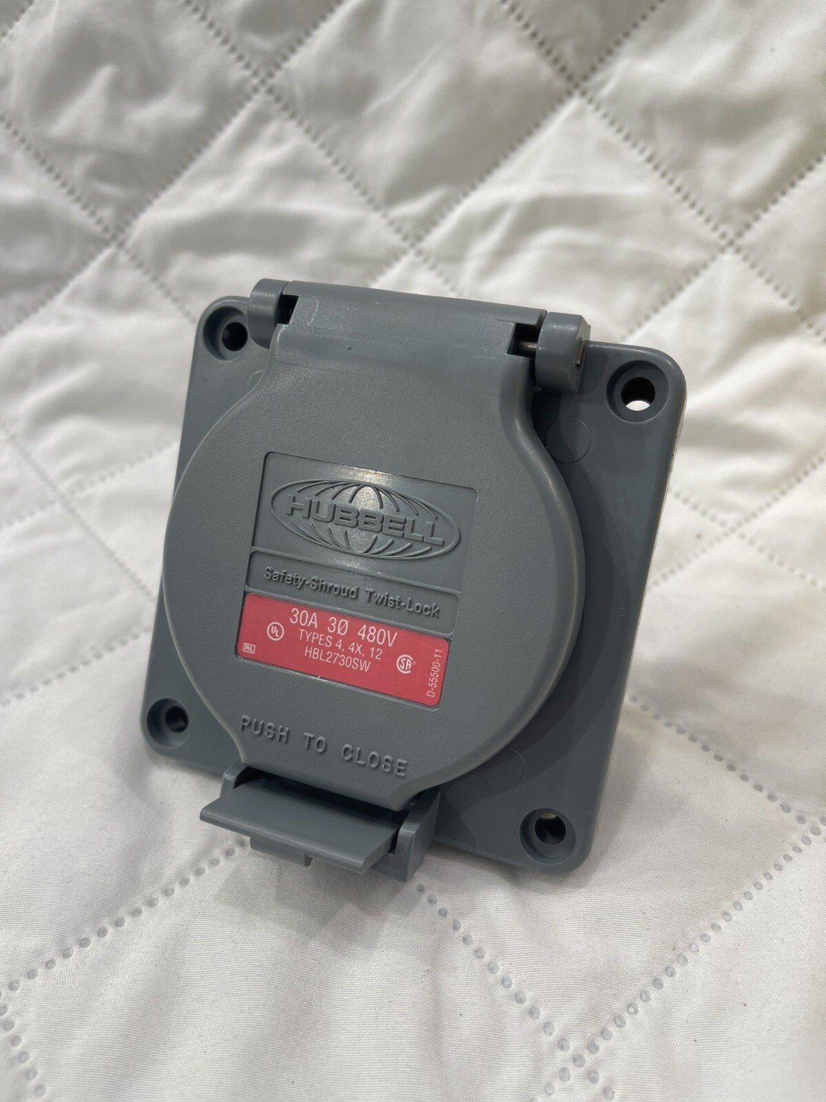 HUBBELL HBL2730SW HBL RECEPTACLE WATERTIGHT SAFETY 30 AMPS 480 VOLTS 3 POLE 4 WI