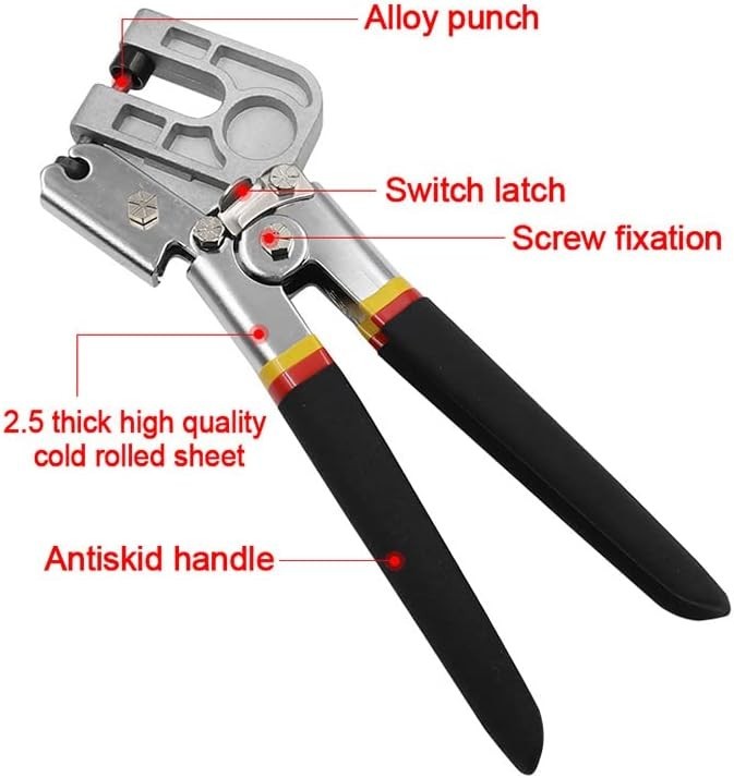 10 Inch High-Carbon Steel Metal Stud Crimper, TPR Handle Black
