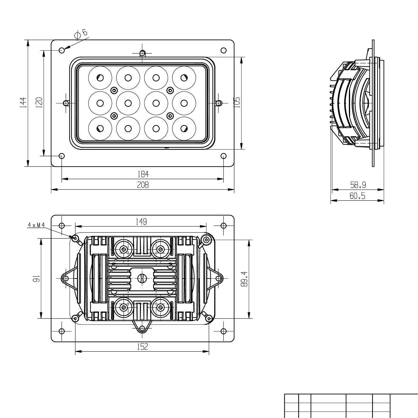 60W LED Headlight hood Light For Case IH / International Tractor OEM 131227C92