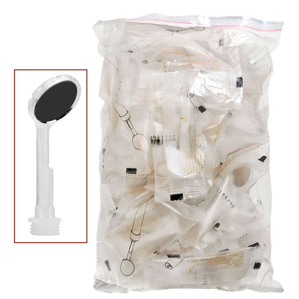 1 Set Dental Disposable Anti-fog Saliva Mouth Mirror 50Pcs w Handle Silicon Tube