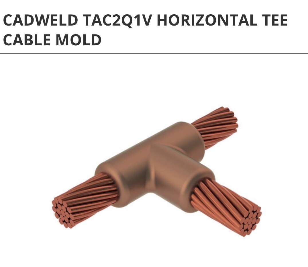 🔴nVent ERICO Cadweld TAC2Q1V Graphite Mold 4/0 to #2 Horizontal Tee NEW‼️