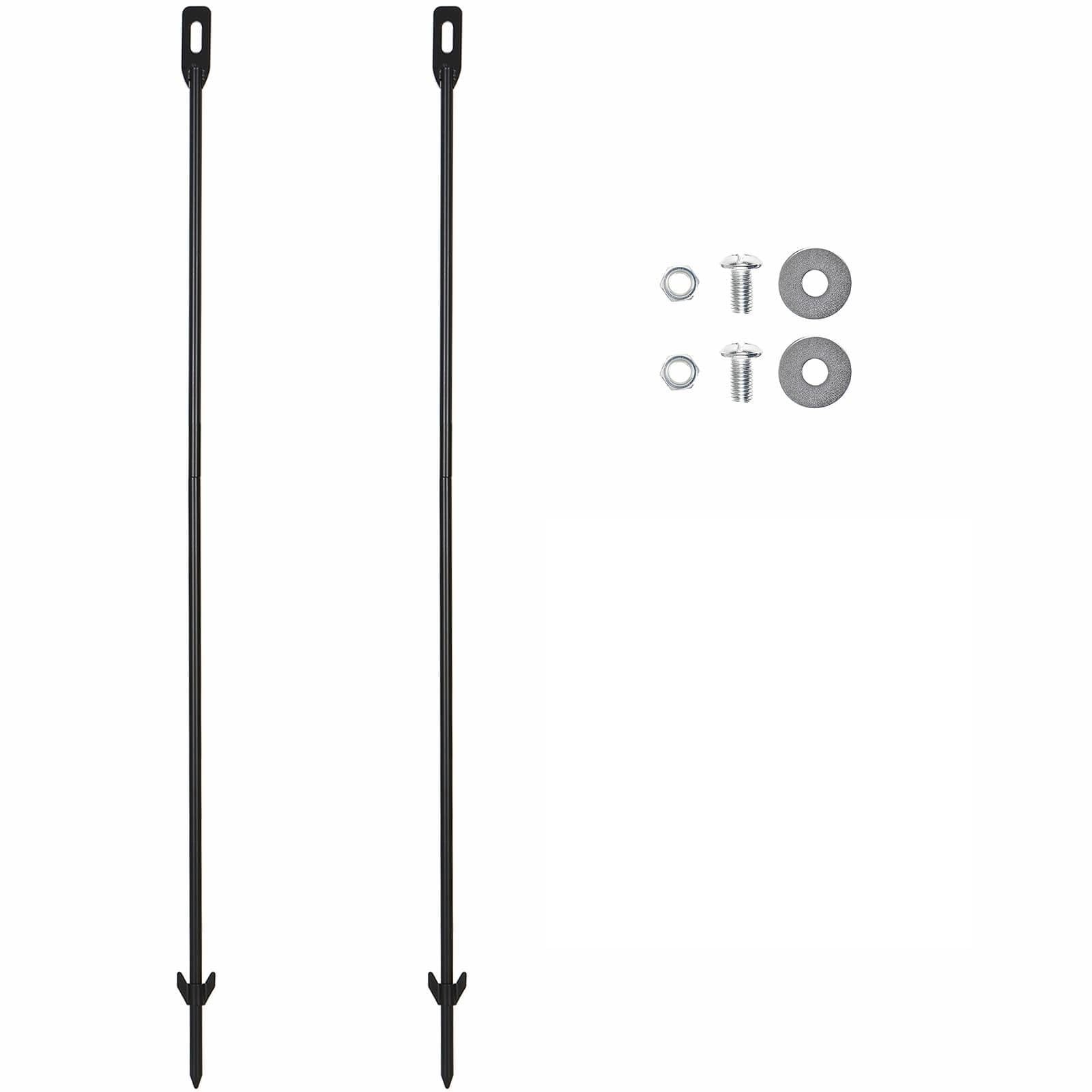 31 PCS Black Metal Stakes For Yard Signs 0.32 Inch Thick Solid Sign Holder
