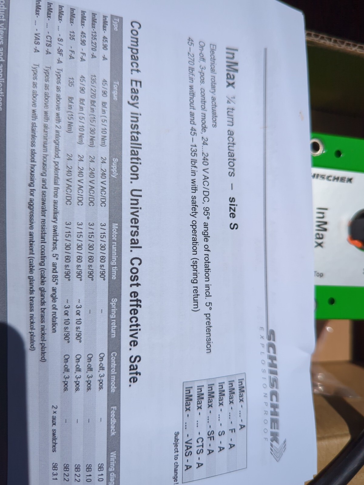 Schischek InMax 135-SF-A Actuator