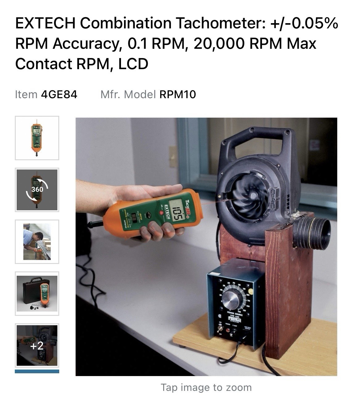 Extech RPM10 Combination Tachometer – Contact & Photo/Laser Measurement Methods