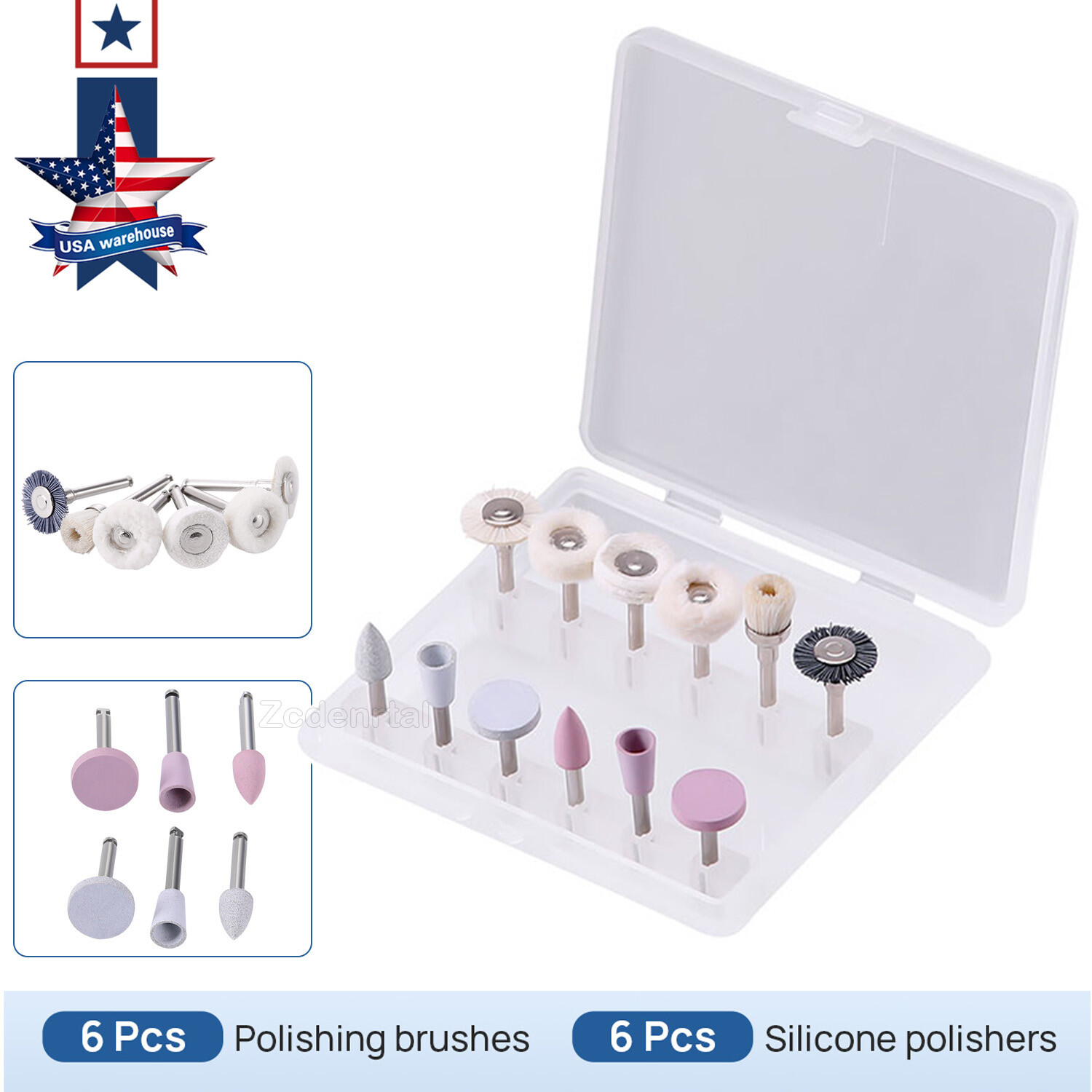 12Pcs Dental Composite Pulido Cepillos Disco Kit RA Silicona Pulidores AZDENT