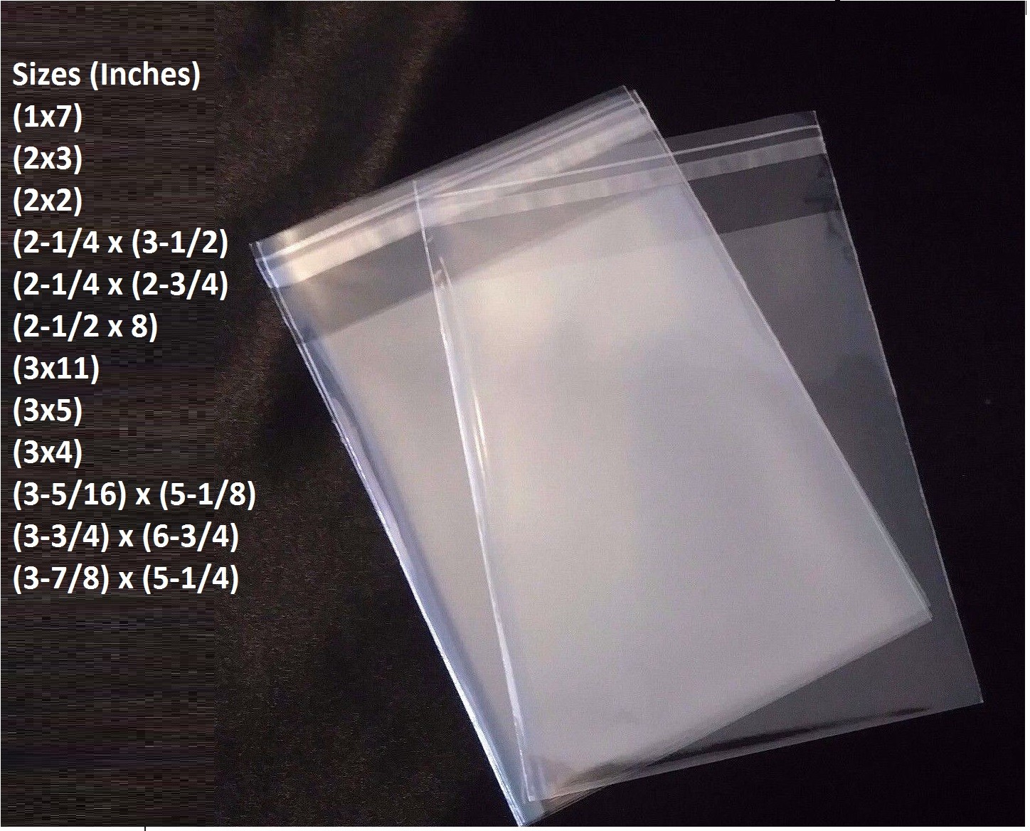 (200 Pack) Clear Resealable Self Adhesive Cello Lip & Tape Plastic bags 1.2mil –
