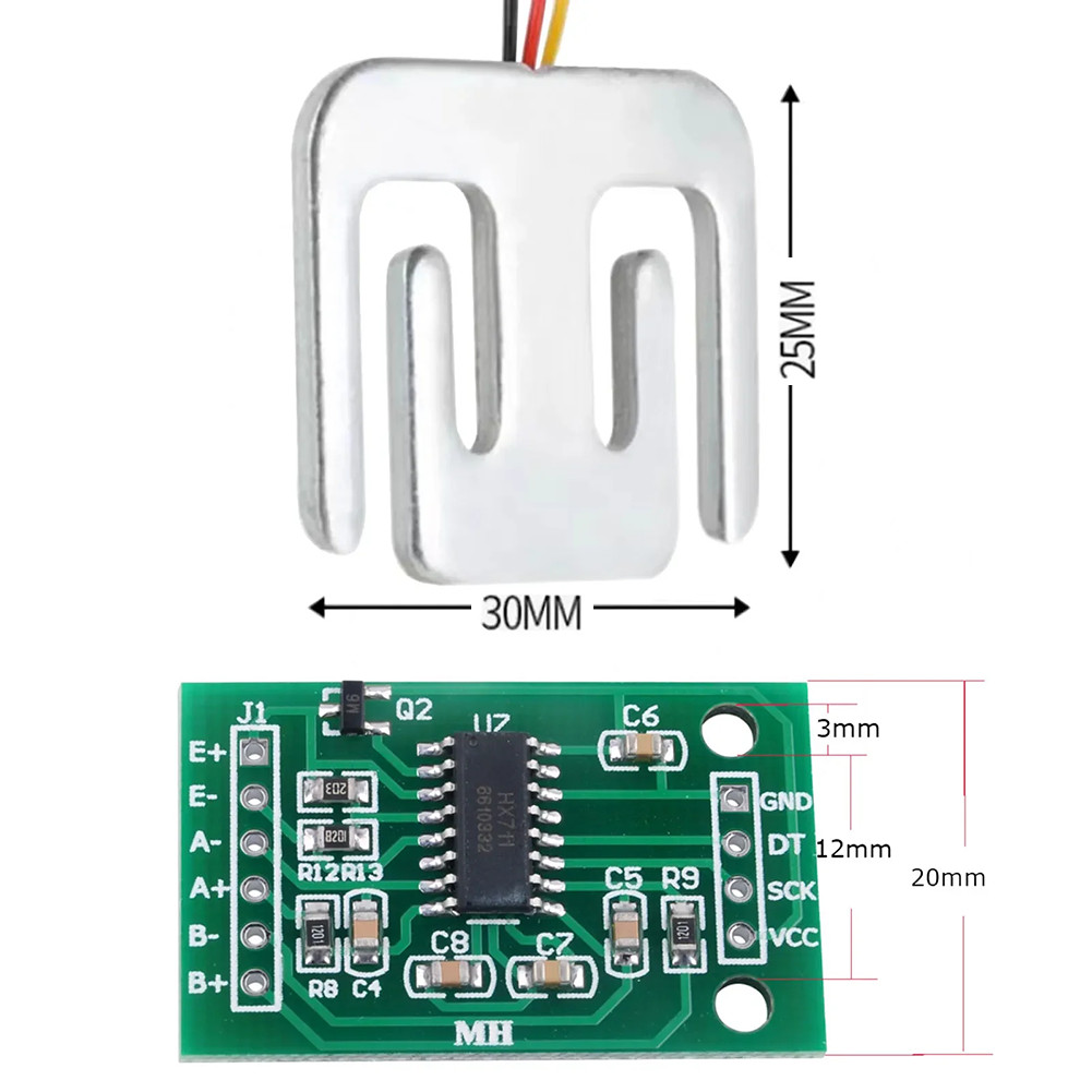 Load Cell 50kg Weight Sensor Half-bridge Strain Gauge Scale + HX711 Module USA