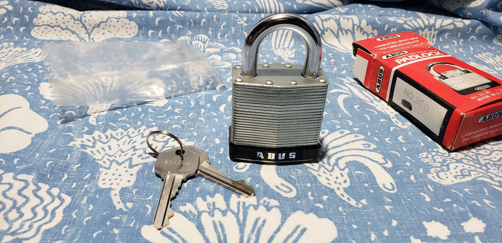 Vintage NOS ABUS 82/45 Kwikset Keyway 6 Pin Rekeyable Heavy Padlock Locksport